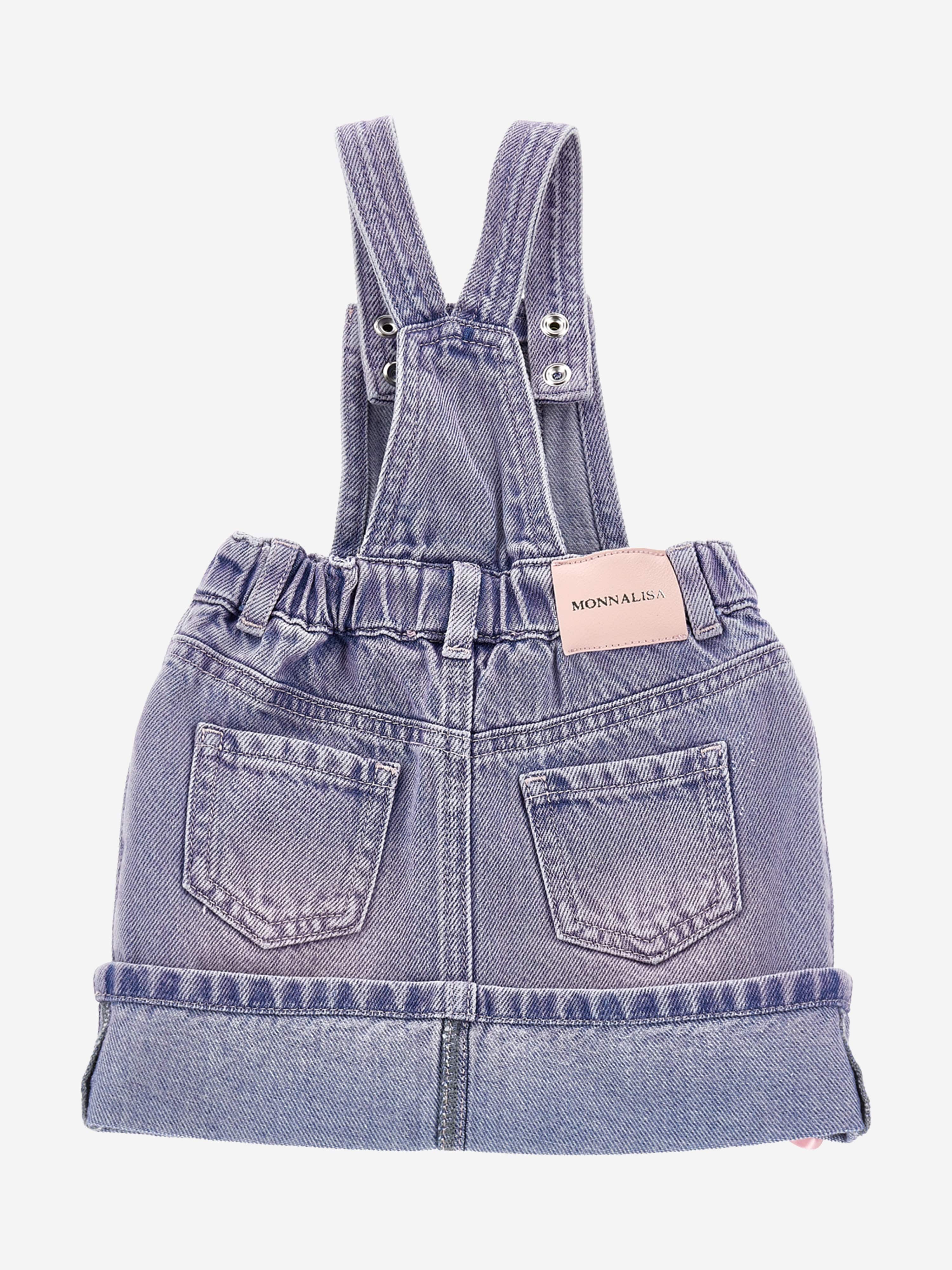 Adorable Baby Girls Rose Denim Dungaree Dress - Blue Denim Overalls for Toddlers | Perfect for Playdates, Photoshoots & Everyday Wear