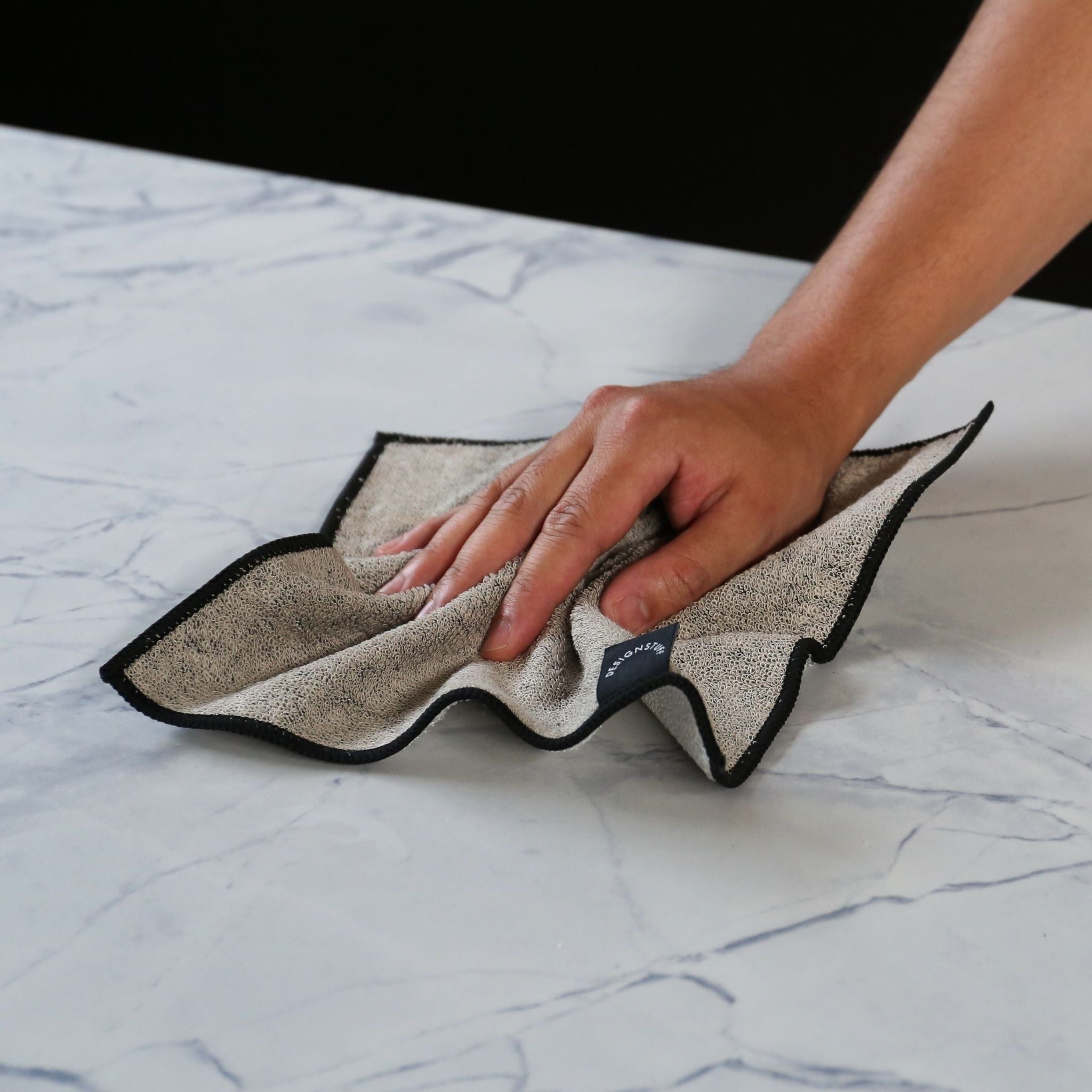 Premium Hemp Marble Scrubber & Bamboo Dish Cloth Set (2-Pack) - Eco-Friendly Kitchen Cleaning Sponge & Reusable Dish Towel for Washing Dishes, Pots & Pans