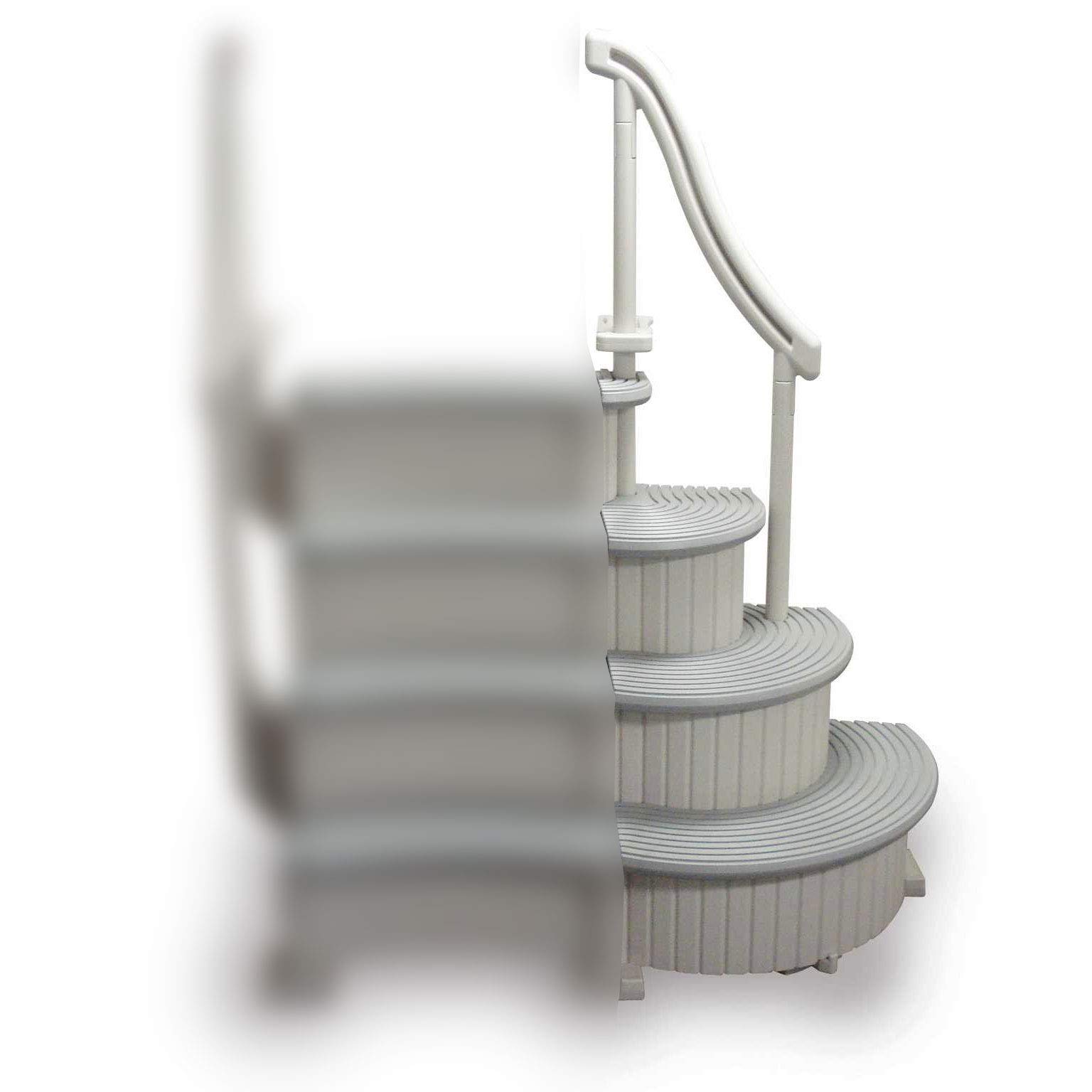 Confer CCX-ADD 4-Step Above Ground Pool Ladder with Curved Design | Gray Entry Steps for Safe & Easy Access | Perfect for Backyard Swimming Pools & Family Fun