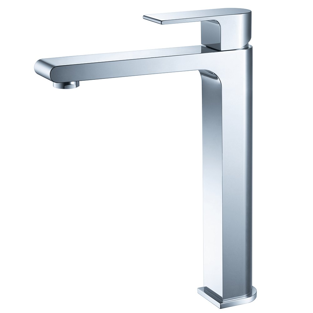 Fresca Bath FFT9152CH Allaro Single Hole Vessel Mount Bathroom Vanity Faucet in Chrome - Modern Sink Faucet for Bathroom Vanities, Powder Rooms & Luxury Home Decor