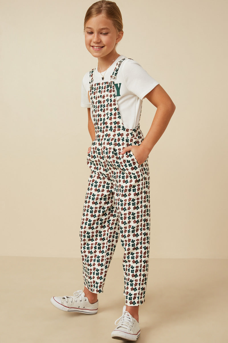 Women's Brushed Floral Print Straight Leg Overalls - Soft Denim Jumpsuit Romper for Casual Wear, Spring Outfits & Street Style Fashion