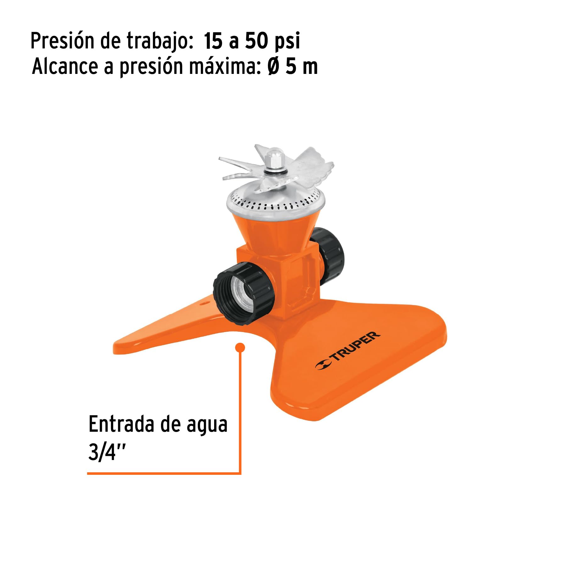 Rotating Metal Spray Nozzle with 5m Irrigation Diameter - Perfect for Lawn, Garden, and Agricultural Watering Systems