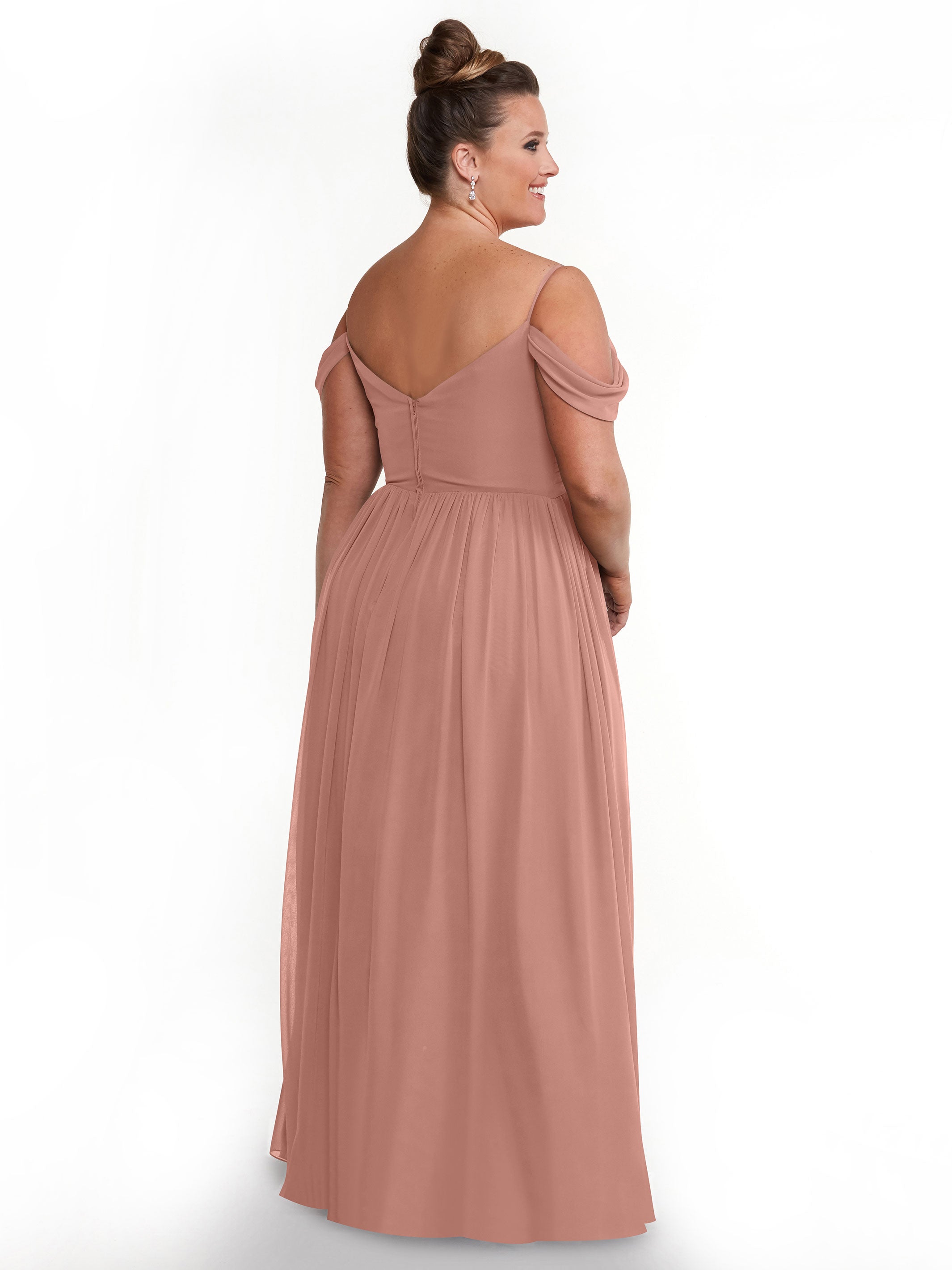 Elegant Off Shoulder Chiffon Bridesmaid Dress with Spaghetti Straps - Perfect for Weddings, Formal Events & Special Occasions