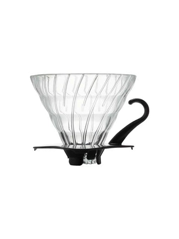 Hario V60 02 Glass Coffee Dripper - Black | Pour Over Coffee Maker for Specialty Brewing | Perfect for Home, Office & Cafe Use