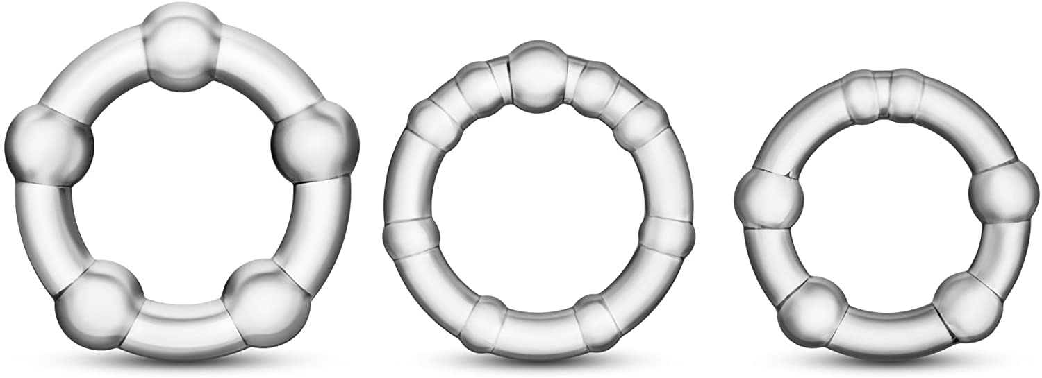 3Pcs Soft Silicone Penis Rings for Men - Stretchy Cock Ring Enhances Erection & Pleasure - Adult Sex Toys for Couples Play & Solo Use - Transparent Design for Discreet Storage - Perfect for Spicing Up Your Sex Life & Intimate Moments