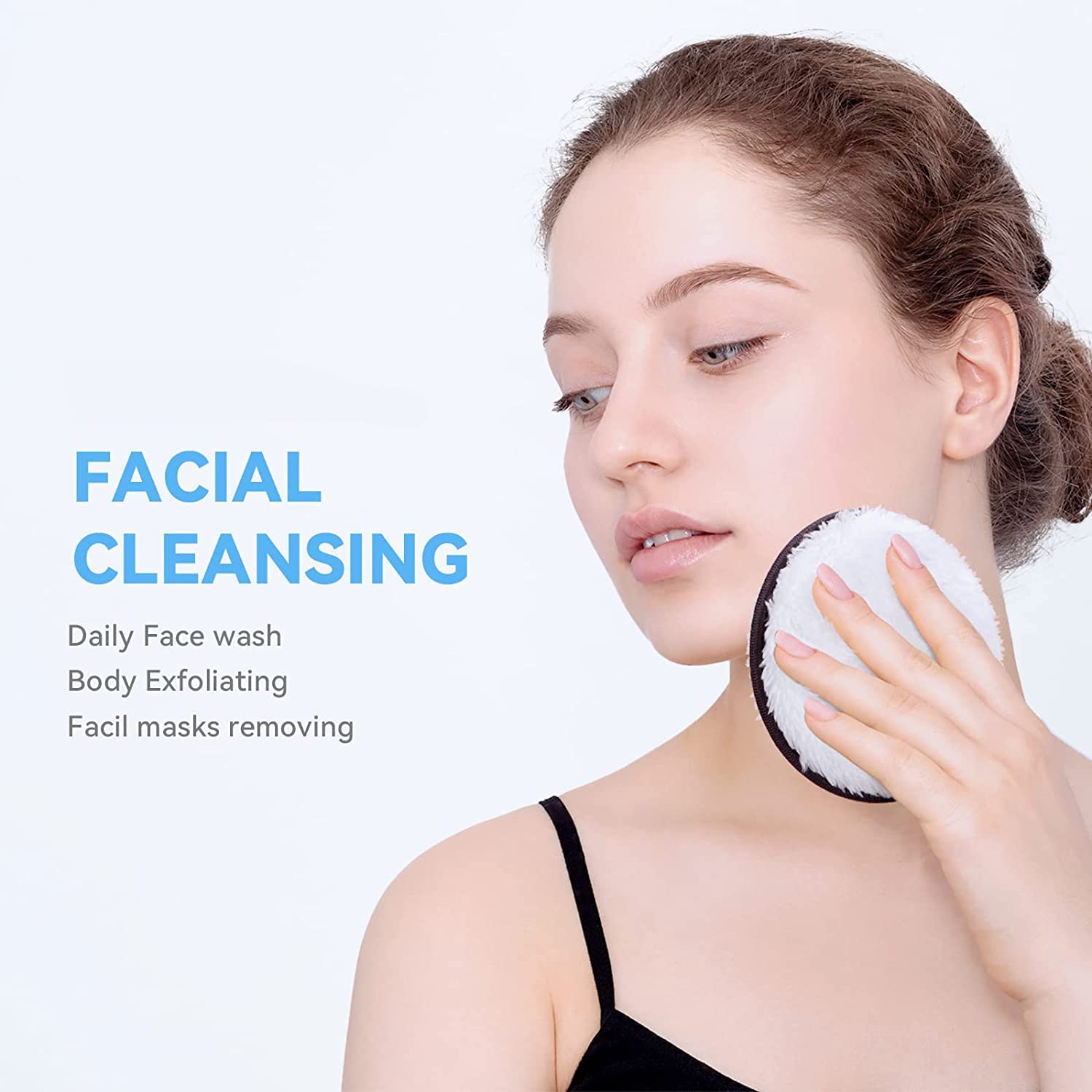 Microfiber Reusable Makeup Remover Sponge Pads - Gentle Deep Cleansing for Mascara & Eye Shadow - Eco-Friendly Facial Cleansing Wipes (Pack of 1) - Perfect for Travel, Daily Makeup Removal & Skincare Routine