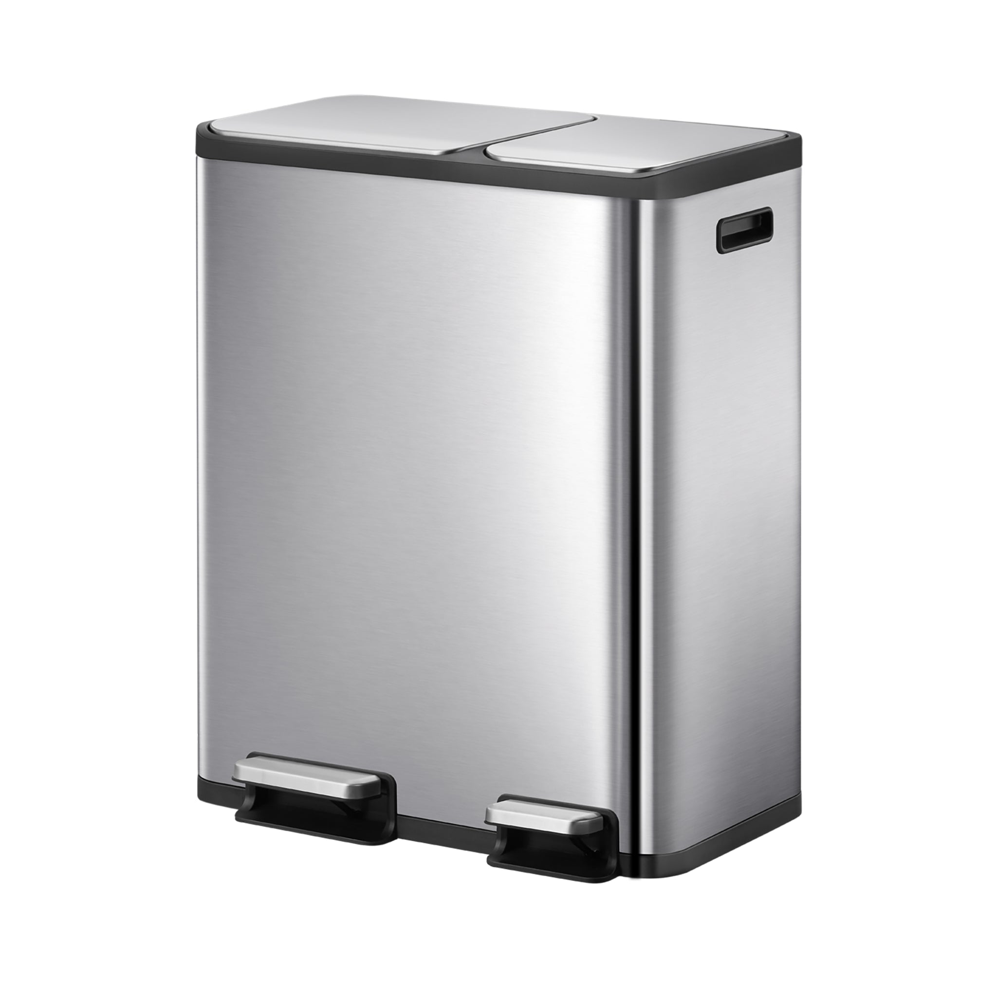 EcoCasa Dual Compartment Step Recycling Bin - 30L + 20L Eco-Friendly Trash Can for Kitchen, Office & Outdoor Waste Sorting