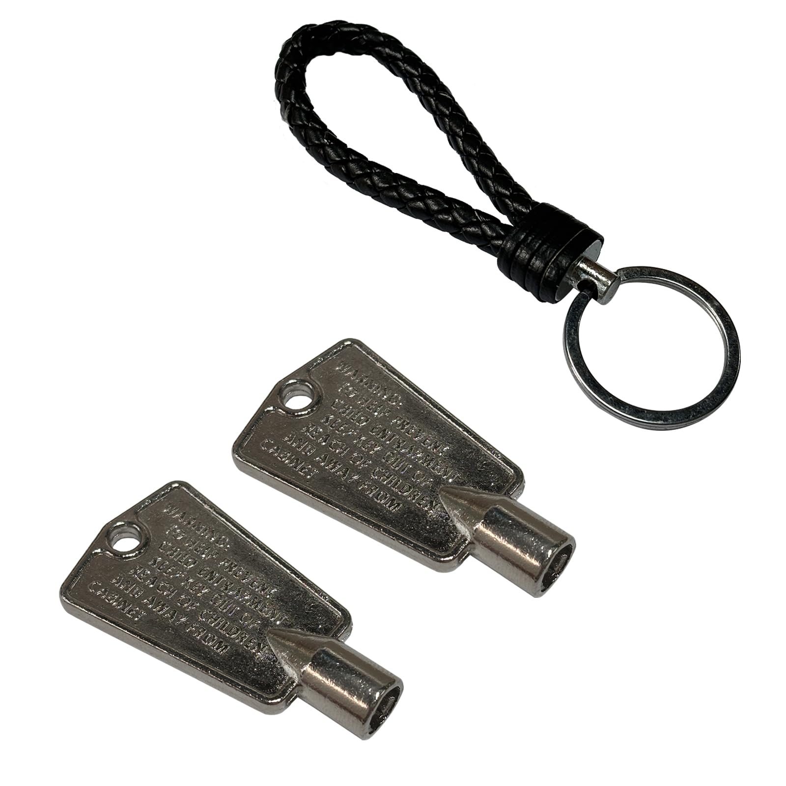 2 Pack Metal Freezer Door Keys with Key Chain - Compatible with Frigidaire, Kenmore & Electrolux Freezer Refrigerator Models (Replaces Part# 216702900, 297147700) - Durable Replacement Keys for Easy Access to Frozen Food Storage