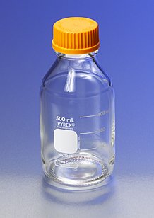 PYREX 250mL Round Media Storage Bottles with GL45 Screw Cap - Pack of 3 - Ideal for Laboratory, Chemical Storage & Scientific Experiments