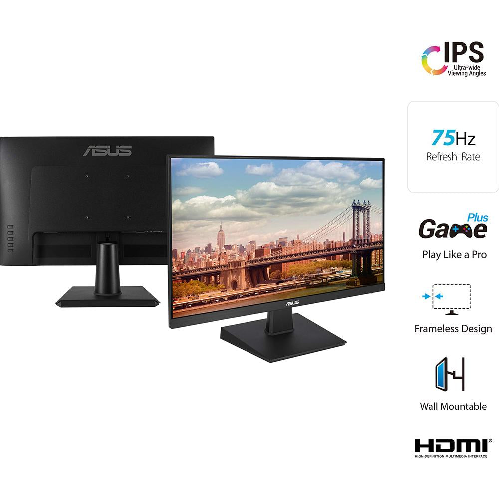 ASUS 24 Inch Full HD 1080p Computer Monitor with Eye Care Technology - 90LM0560-B011B0 for Home Office, Gaming, and Professional Work