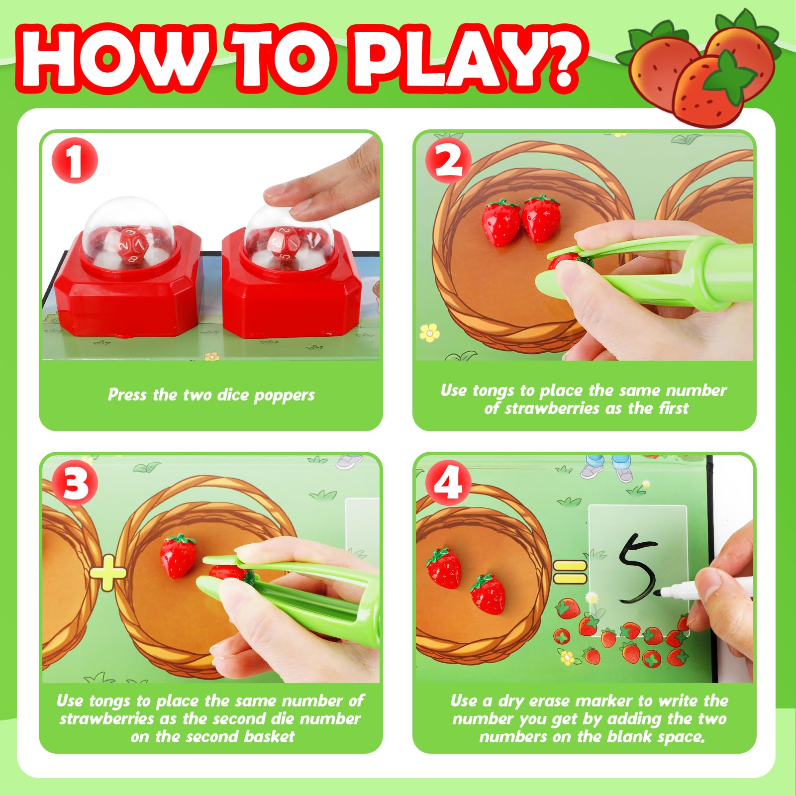Educational Math Board Games for Kids with Dice Poppers | Fun Addition & Subtraction Learning Games | Counting Toys & Math Manipulatives for Kindergarten & Homeschool | Develop Fine Motor Skills | Perfect for Classroom Activities & Family Game Nights