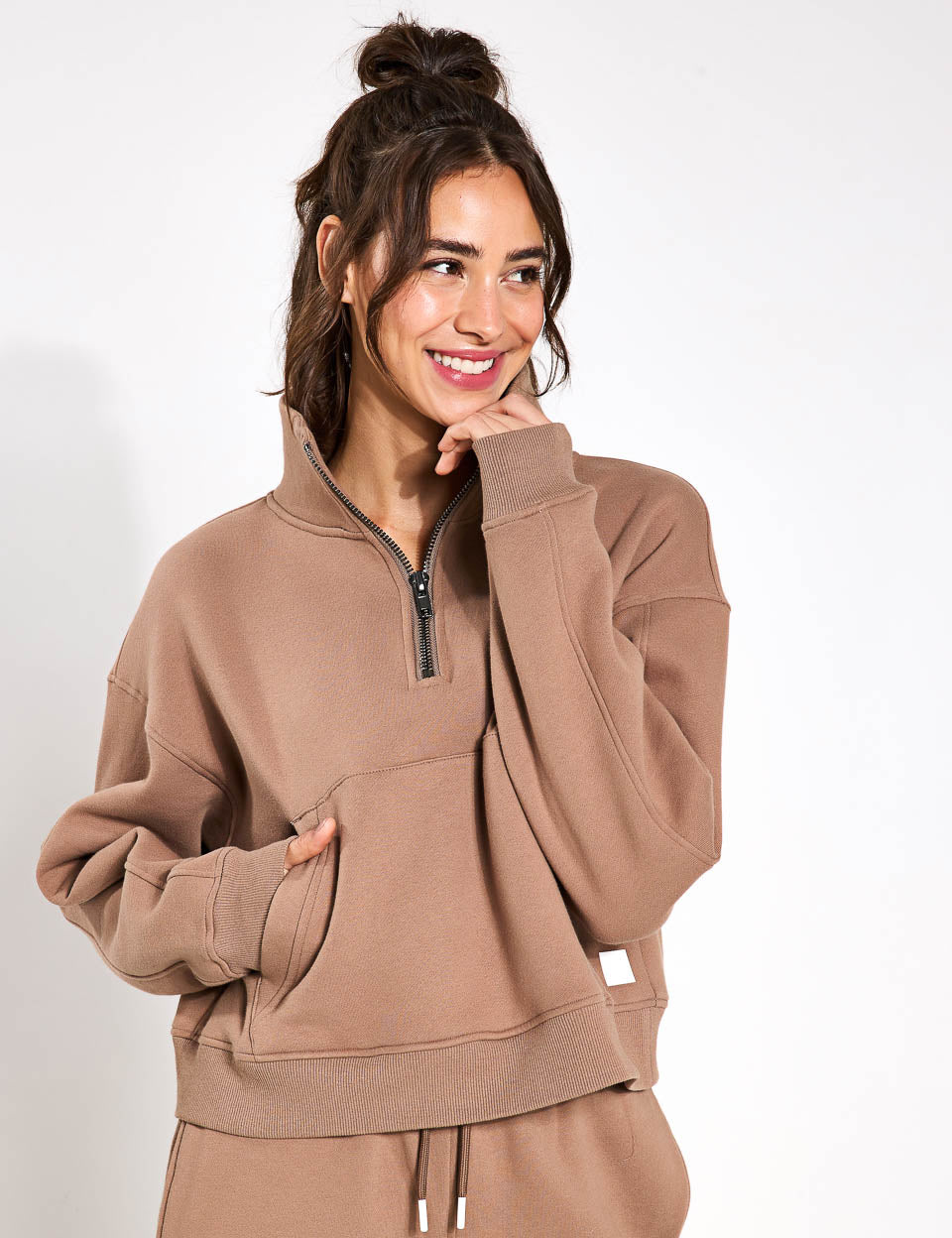 Rihanna Women's 2-Piece Outfit Set in Taupe - Casual Lounge Wear for Home, Travel & Everyday Comfort