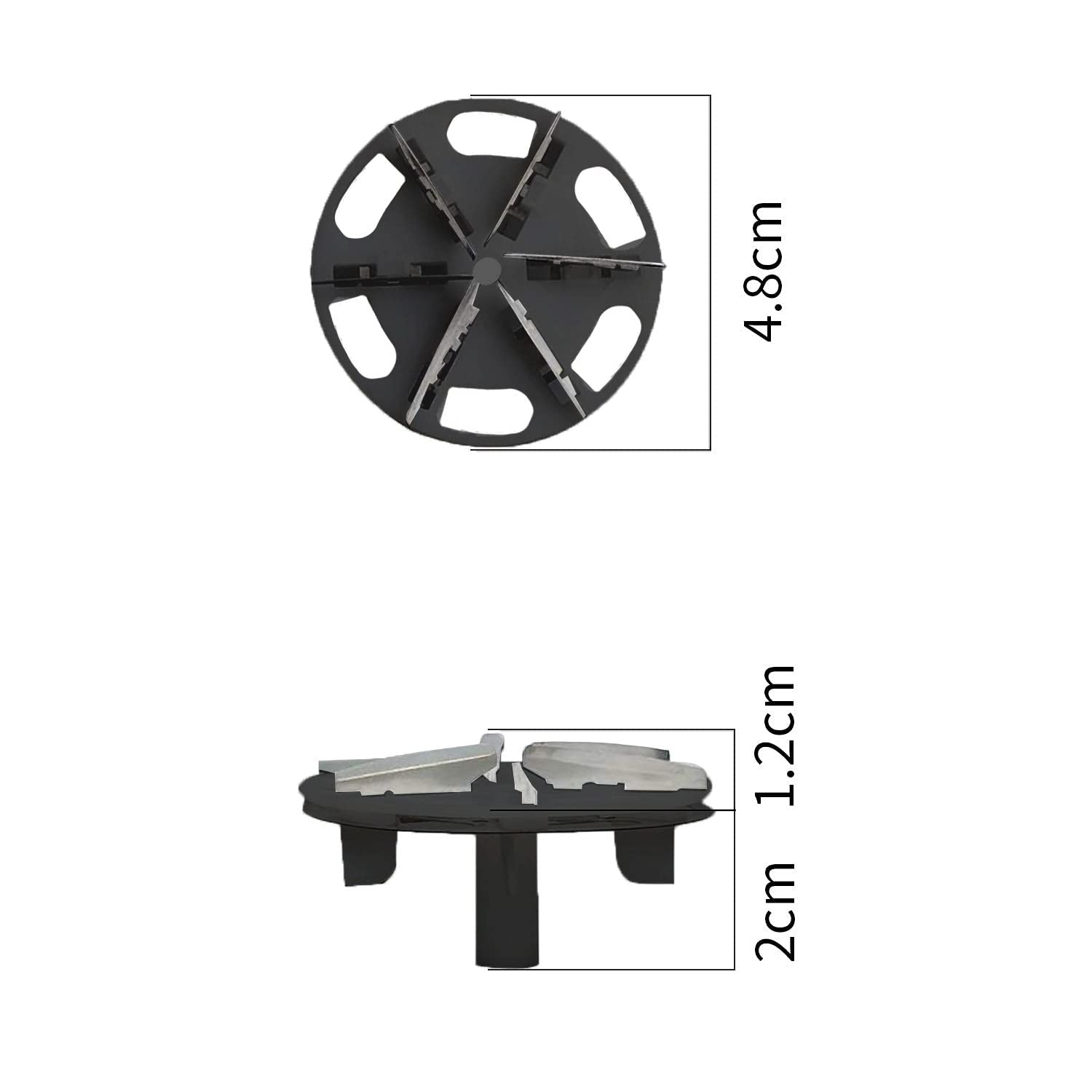 SUPER LINT Fabric Shaver Replacement Blades (6-Leaf, 2-Pack) - Compatible with SUPER LINT Lint Remover - Black - Perfect for Refreshing Clothes, Sweaters & Home Textiles