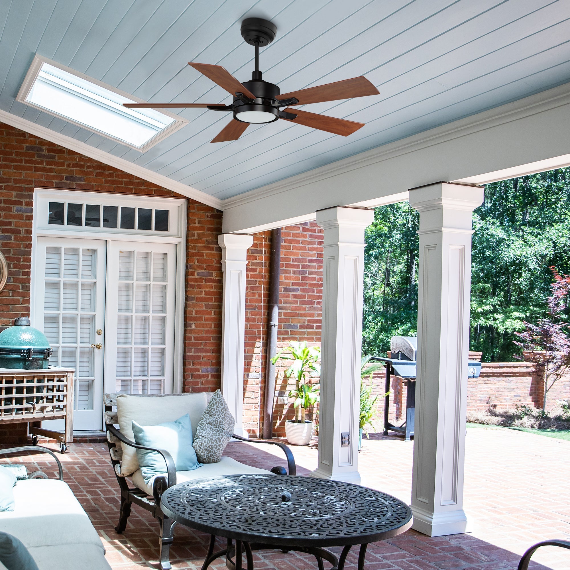 Apex Smart Ceiling Fan with LED Light and Remote Control - 56 Inch Indoor/Outoor Use for Bedroom, Living Room, Patio - Energy Efficient & Quiet Operation