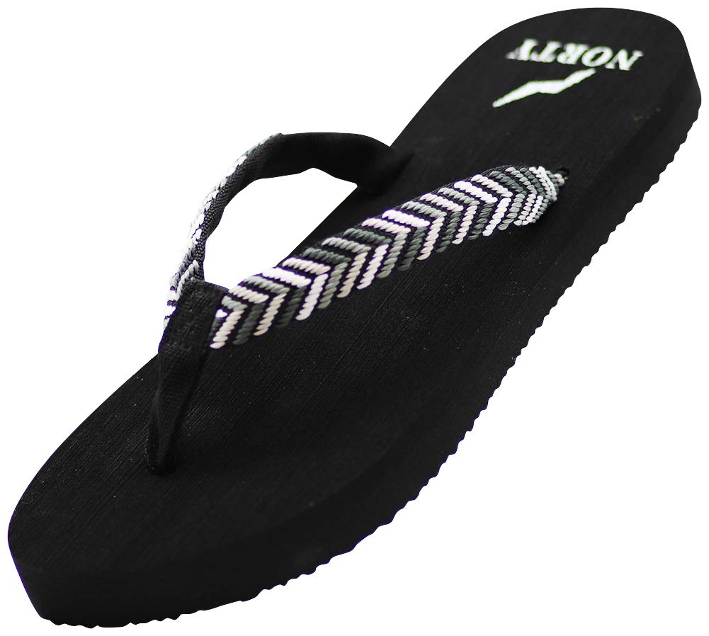 NORTY Women's Casual Flip Flop Thong Sandals - Comfortable Beach & Pool Slides, Summer Slippers for Everyday Wear, Outdoor, Vacation, and Lounging