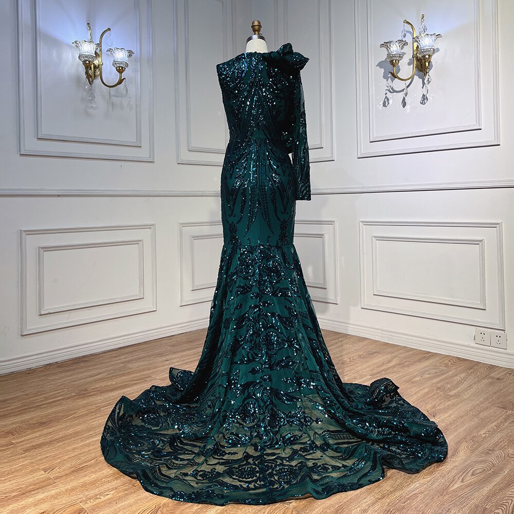 Serene Hill 2025 Luxury Sequined Green Long Prom Dress - Sexy Mermaid Style Formal Gown for Black Women | Perfect for Prom, Gala, Homecoming & Evening Parties