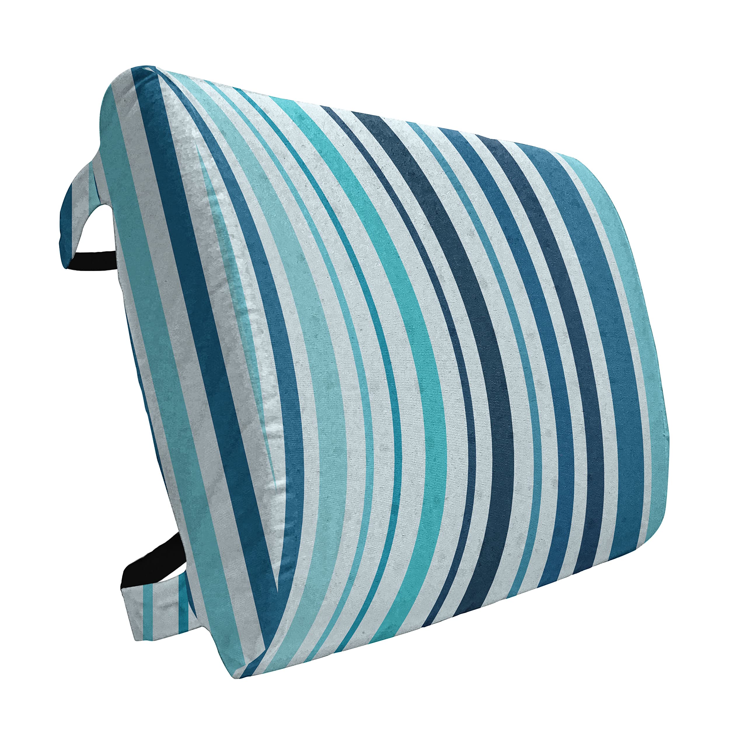 Ambesonne Abstract Lumbar Pillow - Vertical Striped Pastel Design with High Density Foam Support for Office & Car (14x13 Inches, Sky/Dark Blue) | Perfect for Back Pain Relief in Work Chairs, Long Drives & Home Decor