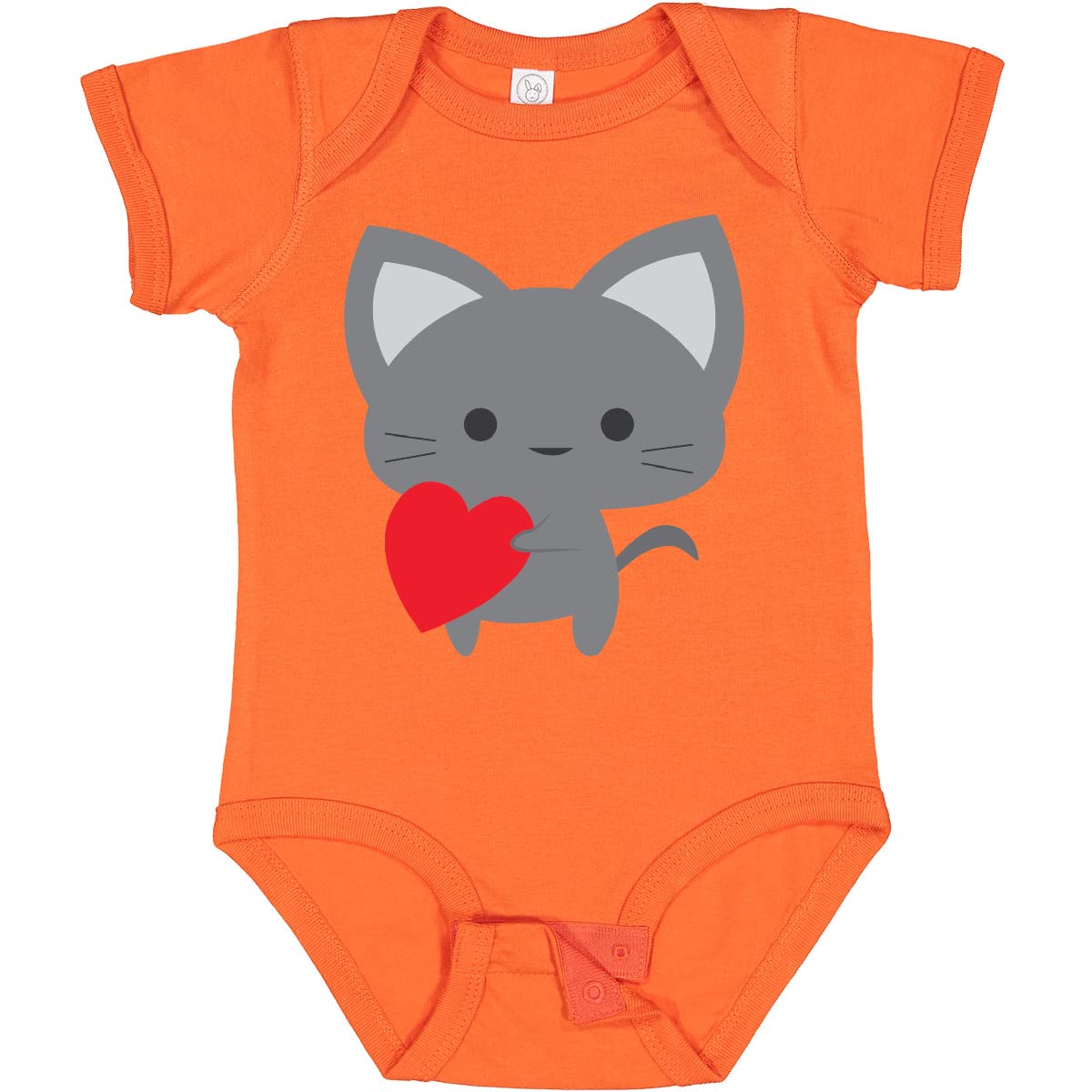 Inktastic Heart Cat Baby Bodysuit - Cute Cotton Onesie for Newborns & Infants - Perfect for Family Photos, Baby Showers & Everyday Wear