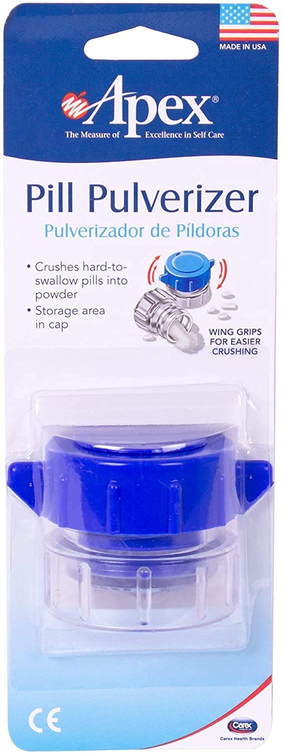 Apex Pill Crusher and Grinder - Efficient Medicine Pulverizer for Large & Small Pills, Tablets & Vitamins - Crush Multiple Medications to Fine Powder with Built-in Storage Cap - Perfect for Elderly Care, Travel & Daily Medication Management