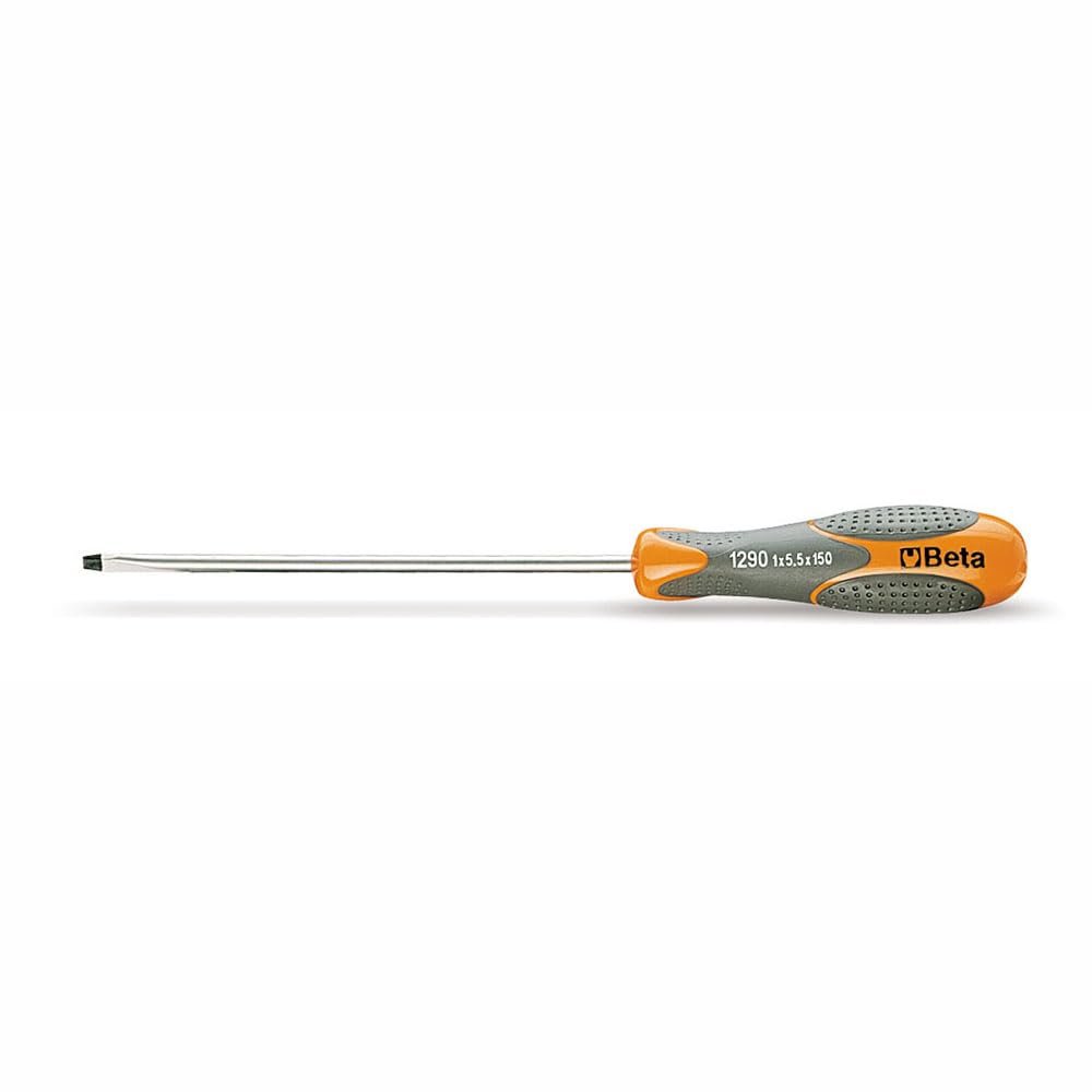 Beta 1290 3 x 75mm Slotted Head Screwdriver - Professional Flathead Screwdriver for Home Repair, Electronics & DIY Projects