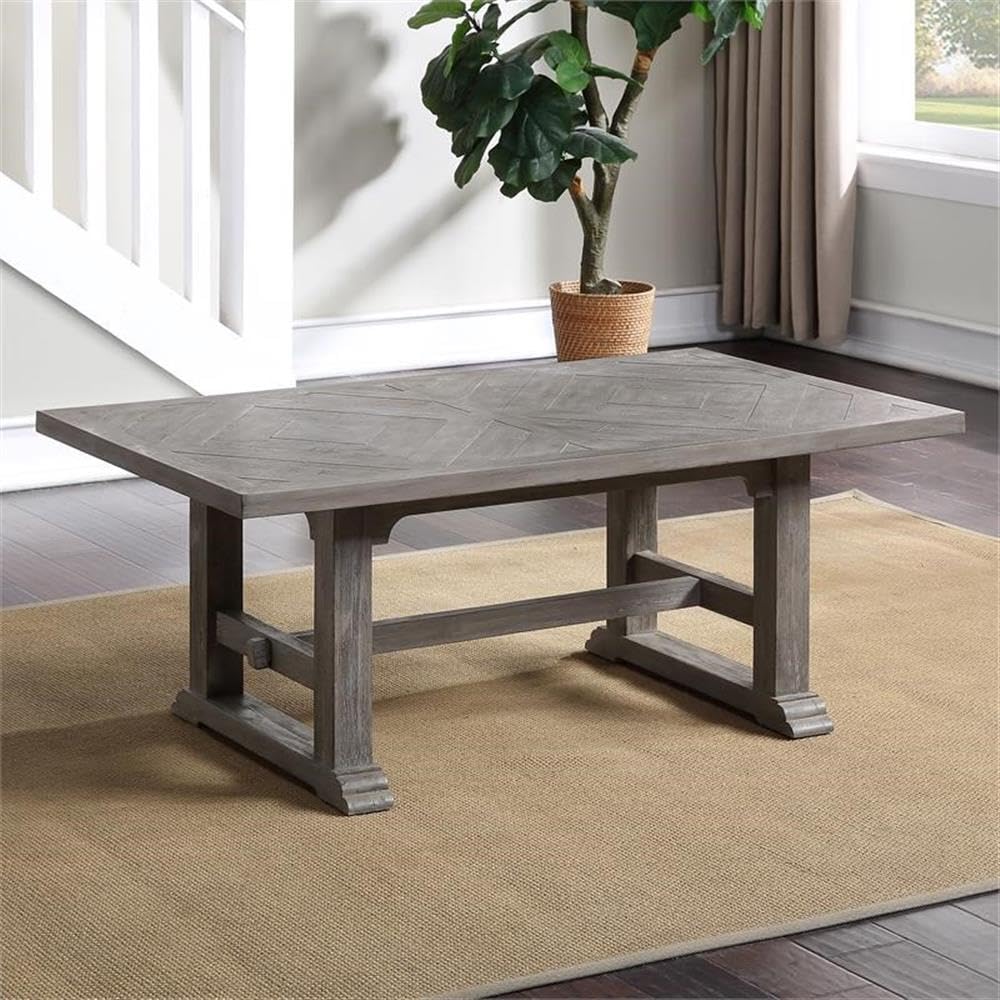 BOWERY HILL Dove Gray Coffee Table - Modern Living Room Accent Table with Storage Shelf - Perfect for Small Spaces, Apartments & Home Decor