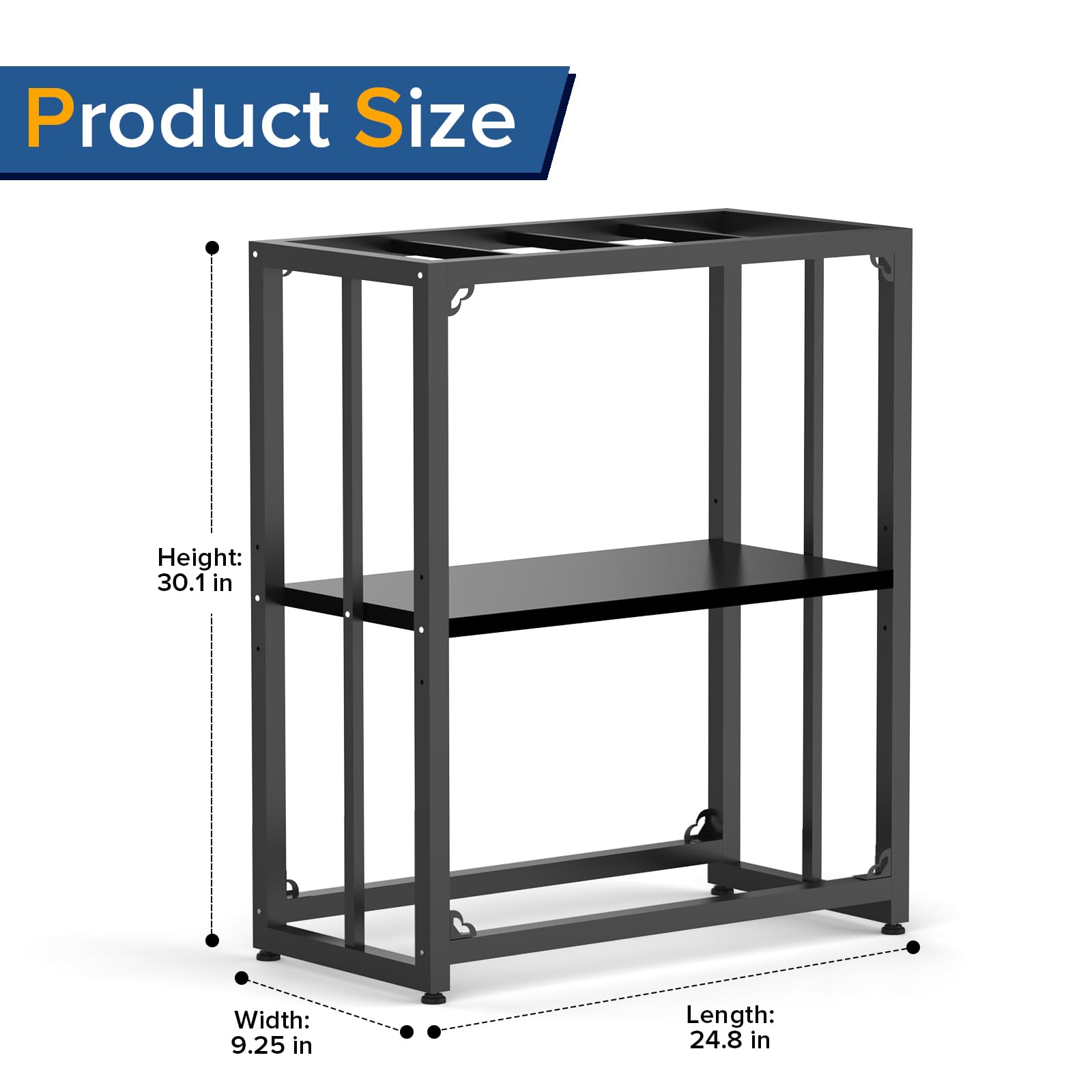 20 Gallon Fish Tank Stand - Heavy Duty Metal Aquarium Stand with Double-Layer Storage (24.8