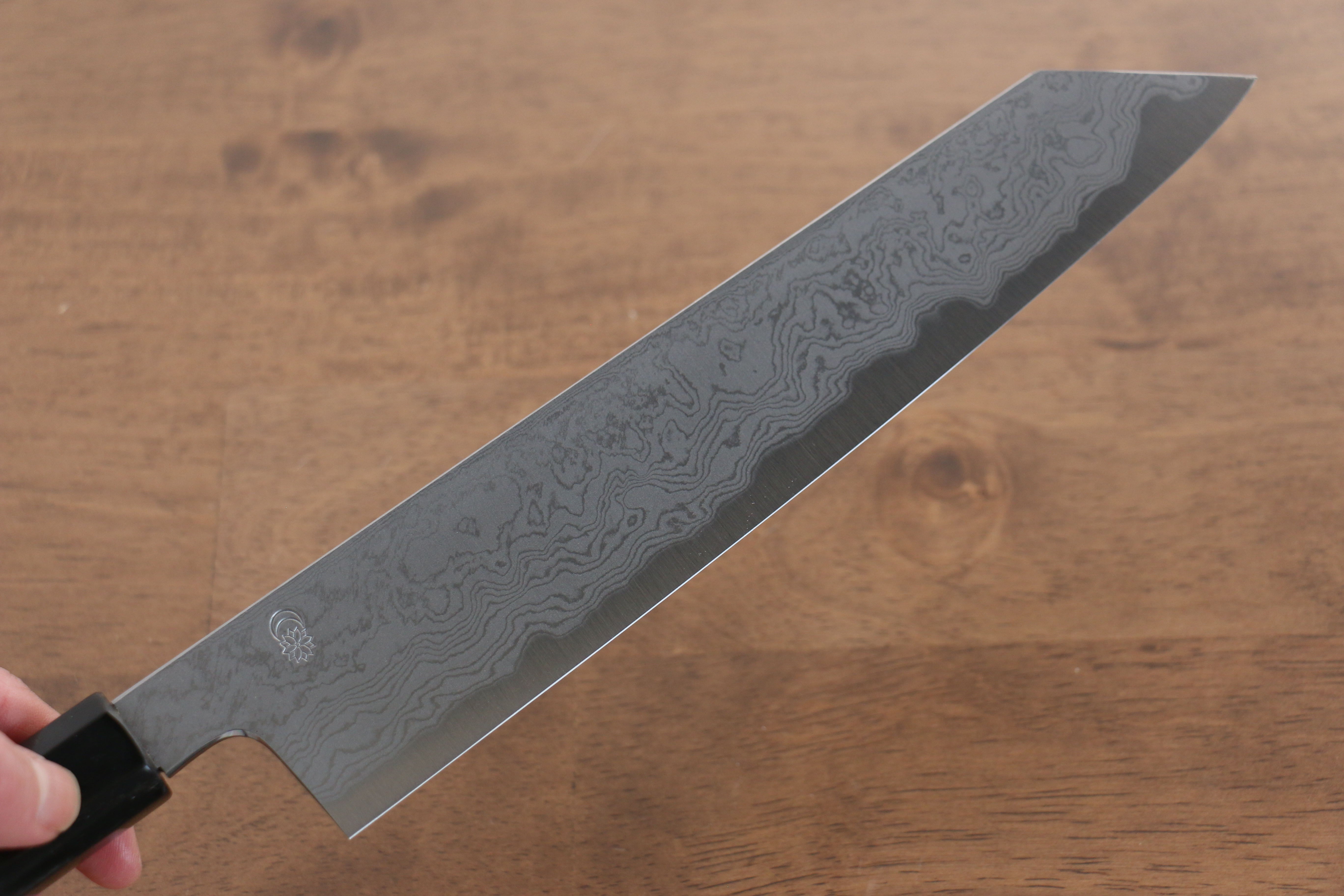 Premium Kikuzuki Blue Steel No.1 Damascus Kiritsuke Gyuto Knife 240mm - Japanese Chef Knife with Magnolia Wood Handle - Perfect for Sushi, Sashimi & Precision Cutting