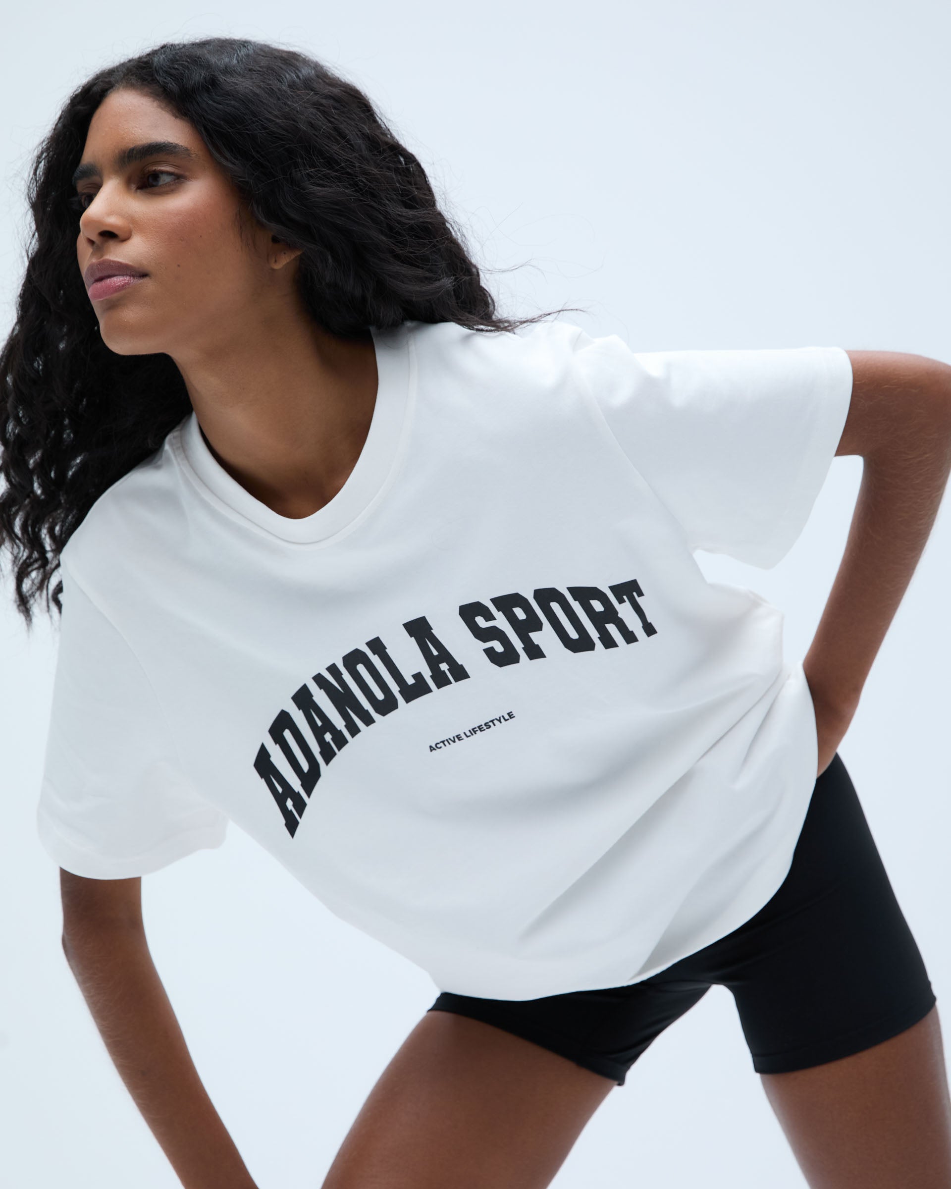 AS Oversized Short Sleeve T-Shirt for Women - Soft Cotton Relaxed Fit Tee - White Casual Shirt for Streetwear, Lounge & Summer Outfits