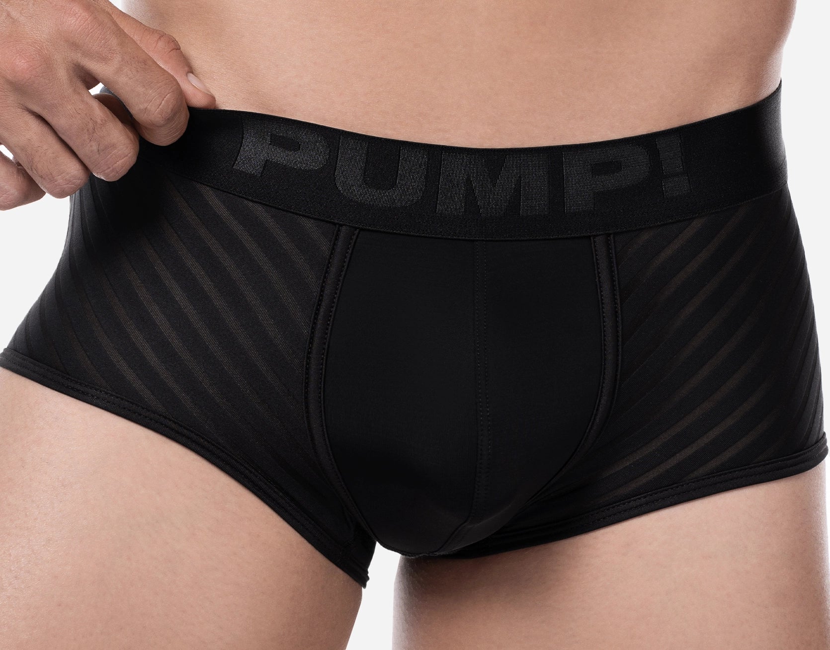 **Breathable PUMP! Whisper Mesh Boxer Briefs for Men - Soft Stretch Underwear - Black - Ideal for Gym, Running & Everyday Comfort**