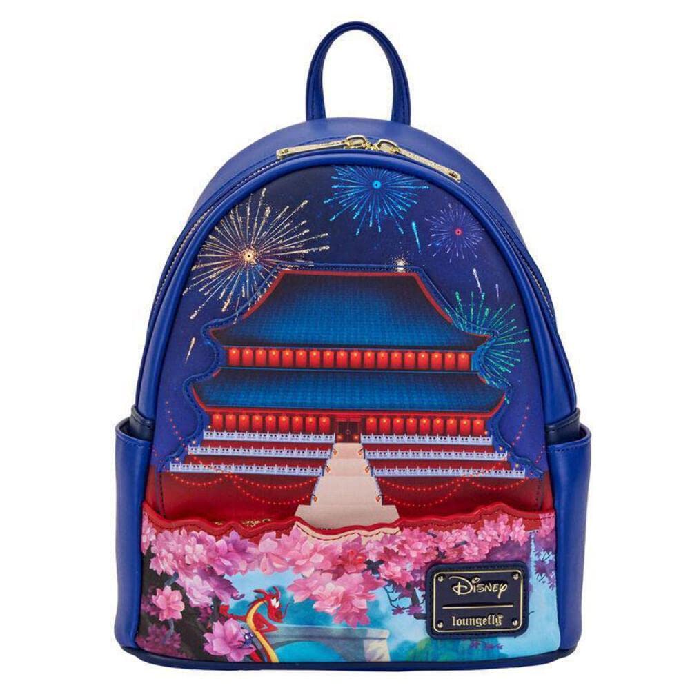 Loungefly Disney Mulan Castle Light Up Mini Backpack for Women - Glowing Shoulder Bag for Cosplay, Theme Parks & Everyday Use