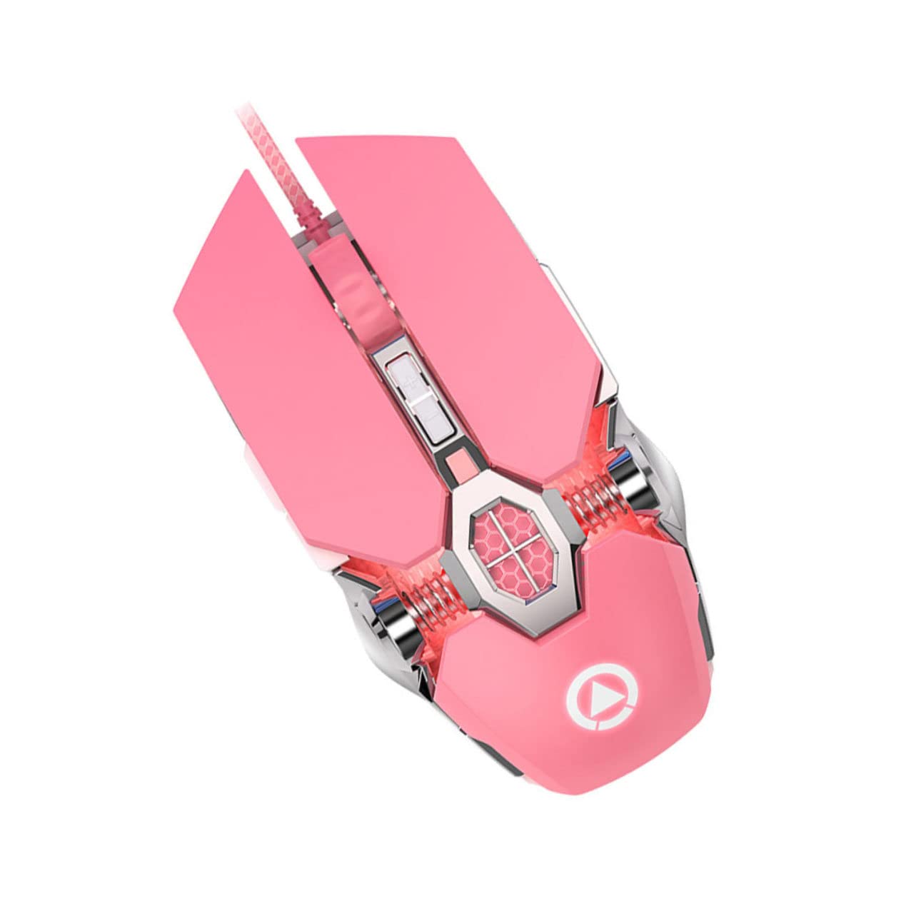 ETHZZLE Pink Wired Gaming Mouse for PC & Laptop - Ergonomic RGB Illuminated Computer Mouse with Comfortable Grip - Perfect for Gaming, Office Work & Home Use