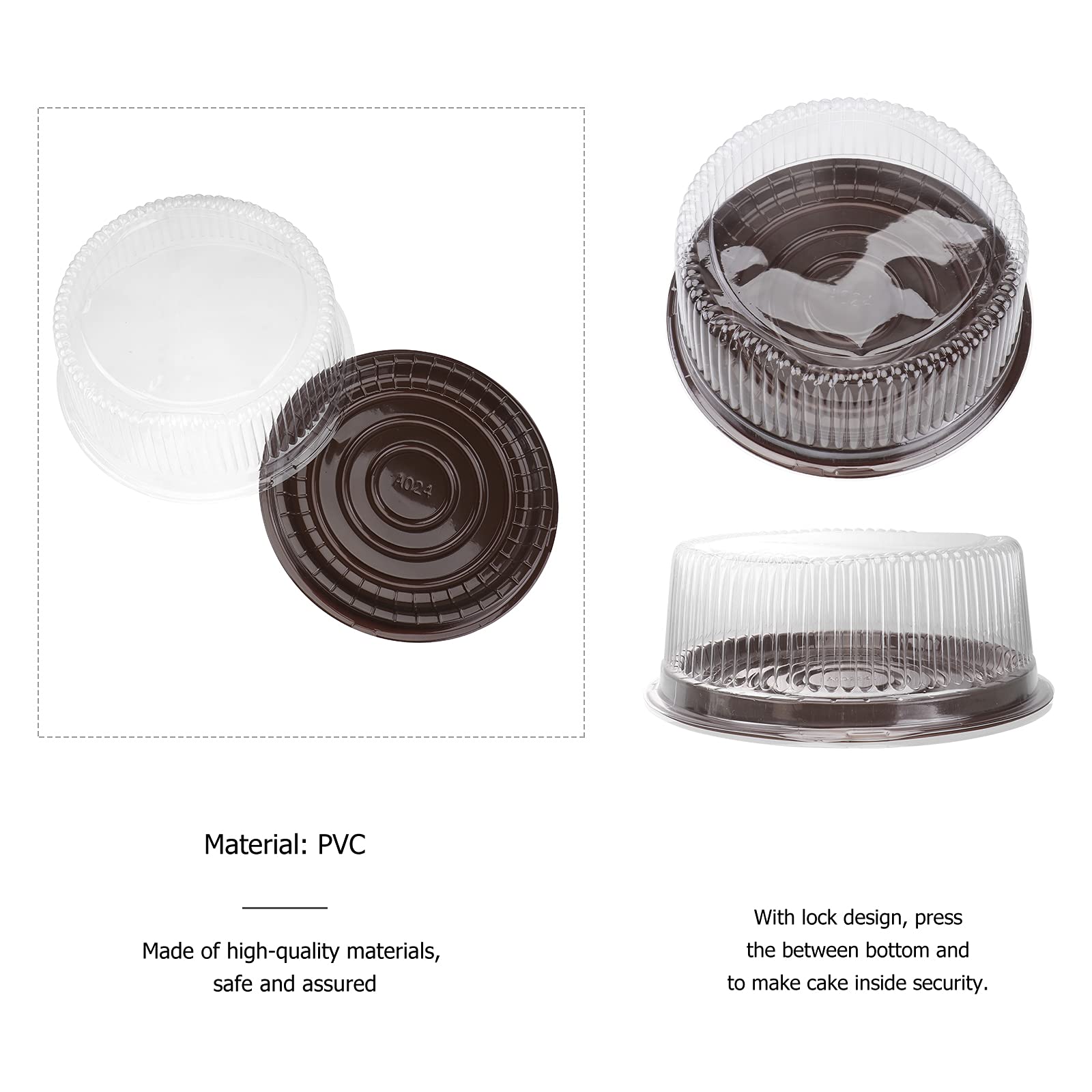 DOITOOL 10PCS 8-Inch Clear Plastic Cake Boxes - Disposable Transparent Pastry Containers for Cupcakes, Mooncakes, Desserts | Perfect for Bakery, Party Favors, Gift Packaging