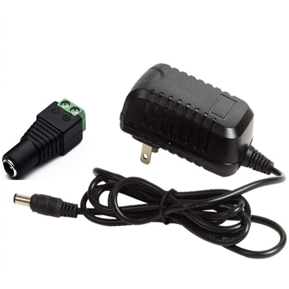 12V 2A Power Adapter, AC 100-240V to DC 12V Converter, 24W Switching Power Supply for LED Strip Lights (3528/5050), 2.1mm x 5.5mm Connector - Perfect for Home Lighting, DIY Projects, and Indoor/Outdoor LED Installations