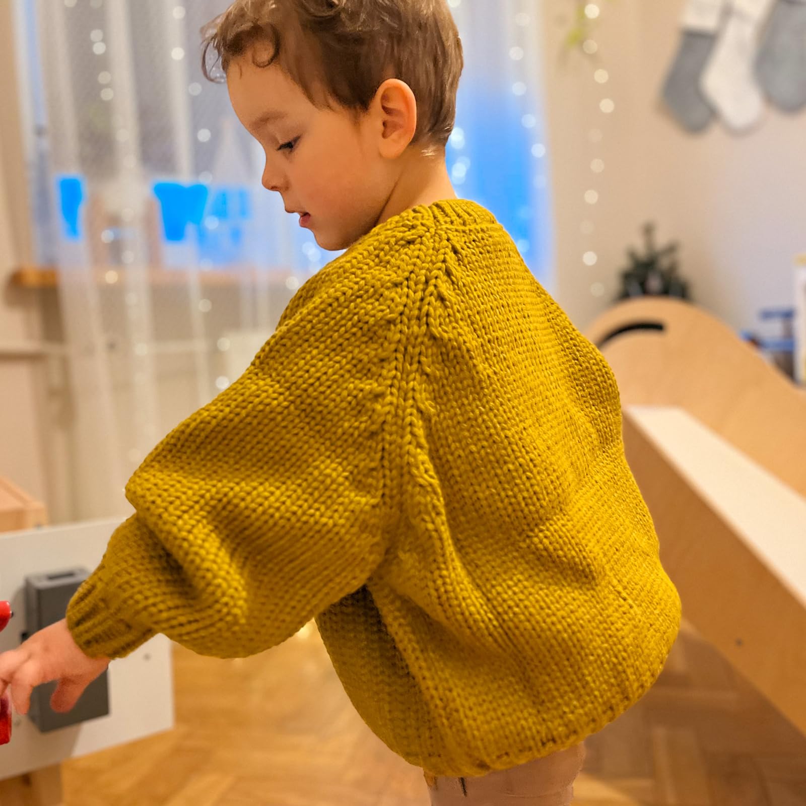 Volunboy Baby Knit Sweater - Soft Cotton Crochet Long Sleeve Pullover for Boys & Girls | Cozy Fall Winter Toddler Clothes for Playdates, Family Photos & Holiday Outfits