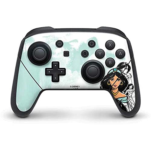 Official Disney Princess Jasmine Sketch Skin for Nintendo Switch Pro Controller - Custom Gaming Decal for Enhanced Grip & Style - Perfect for Disney Fans & Gamers