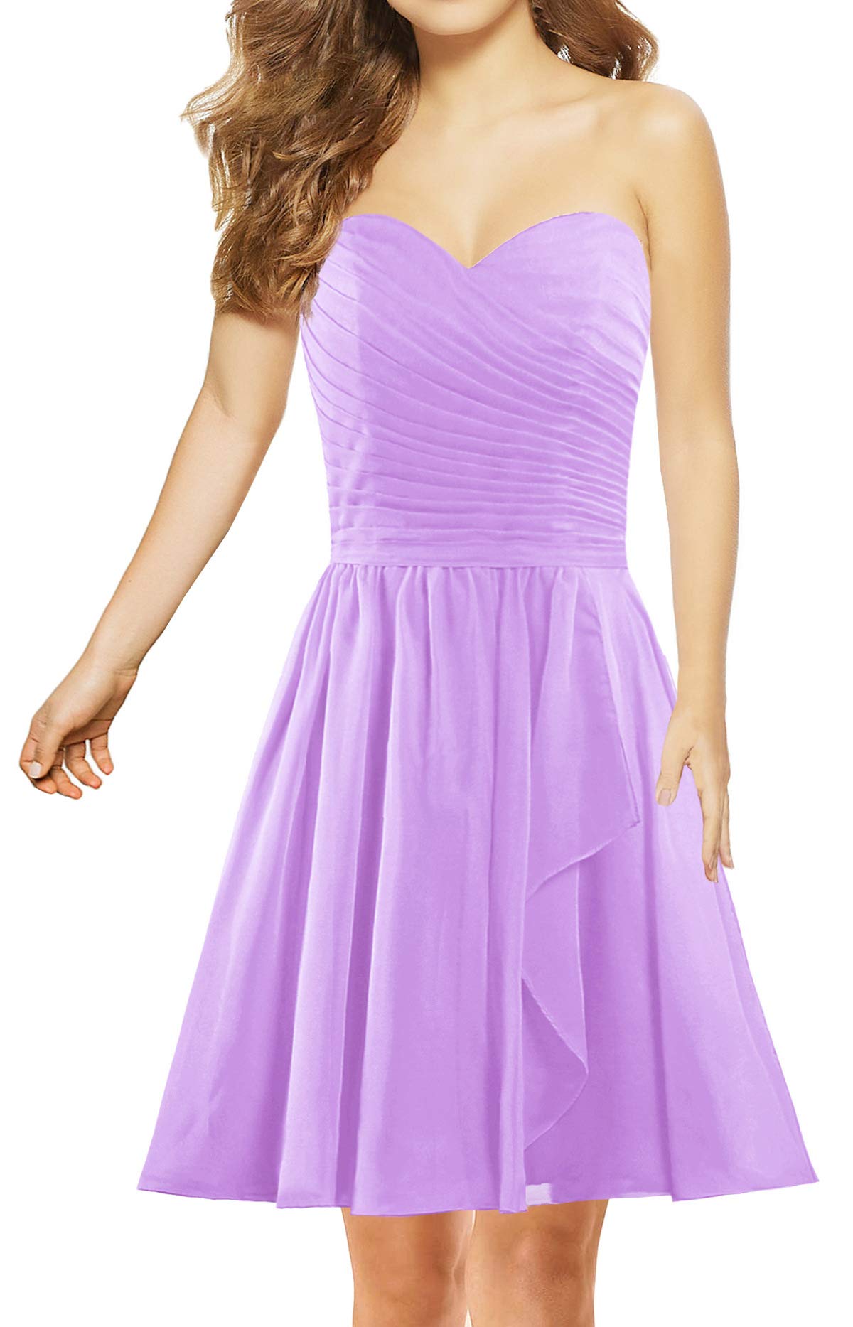 ANTS Women's Sweetheart Short Bridesmaid Dresses - Flowy Chiffon Wedding Party Dress for Bridesmaids, Formal Events & Special Occasions