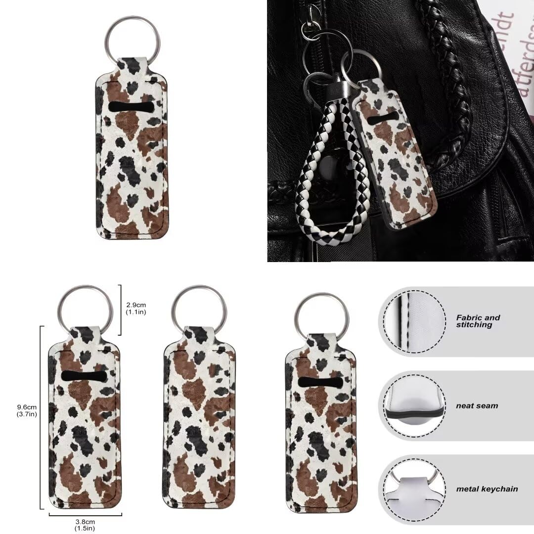 Stylish Print Chapstick Keychain Holder - Lipstick & Lip Balm Holder for Women - Perfect for Keychains, Purses, and Everyday Use