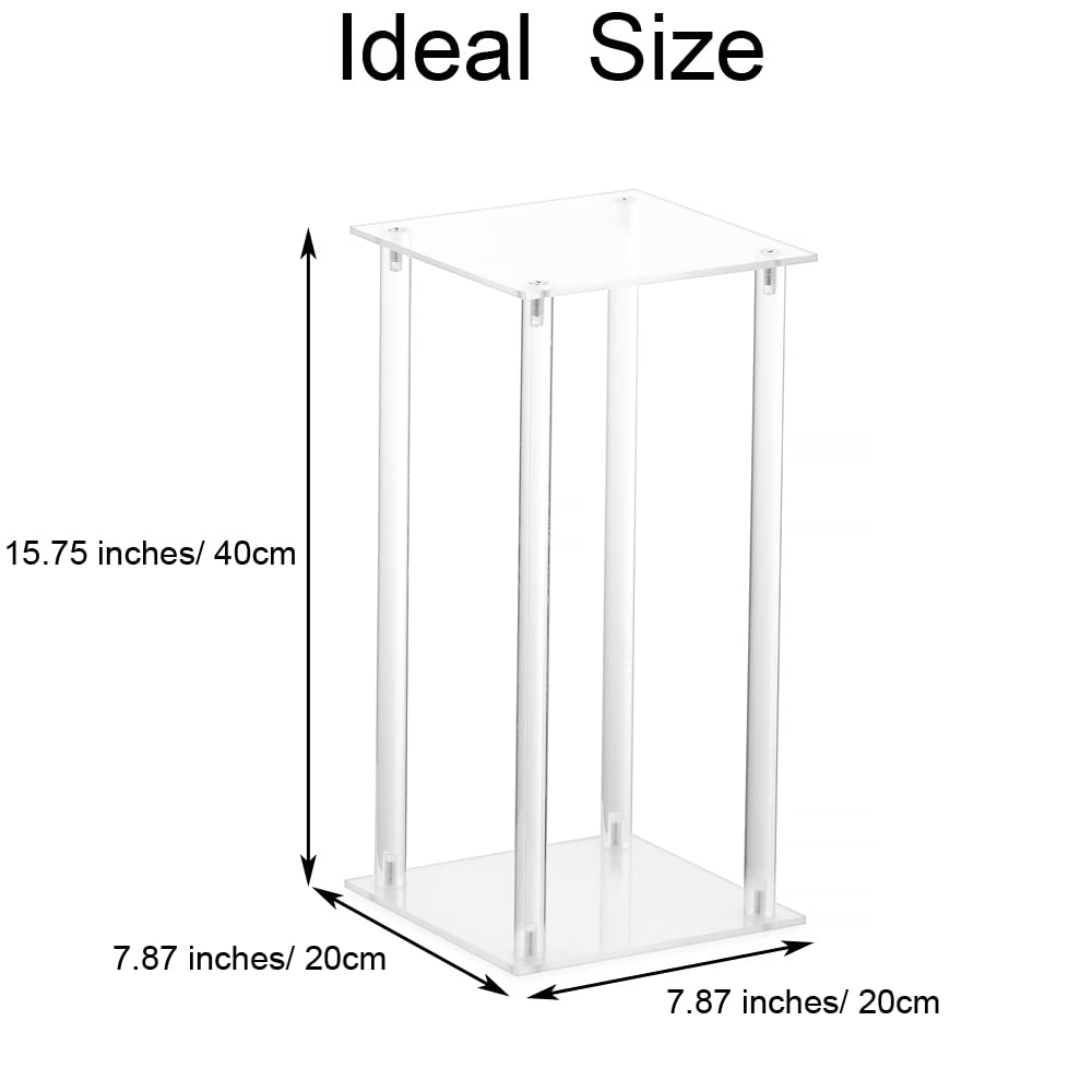 10 Pack Clear Acrylic Wedding Centerpiece Vases - 15.8 Inch Tall Geometric Column Flower Stands for Table Decor, Bulk Party Supplies for Weddings, Birthdays, Home & Event Decor - Perfect for Floral Arrangements, Reception Tables, and Modern Home Styling