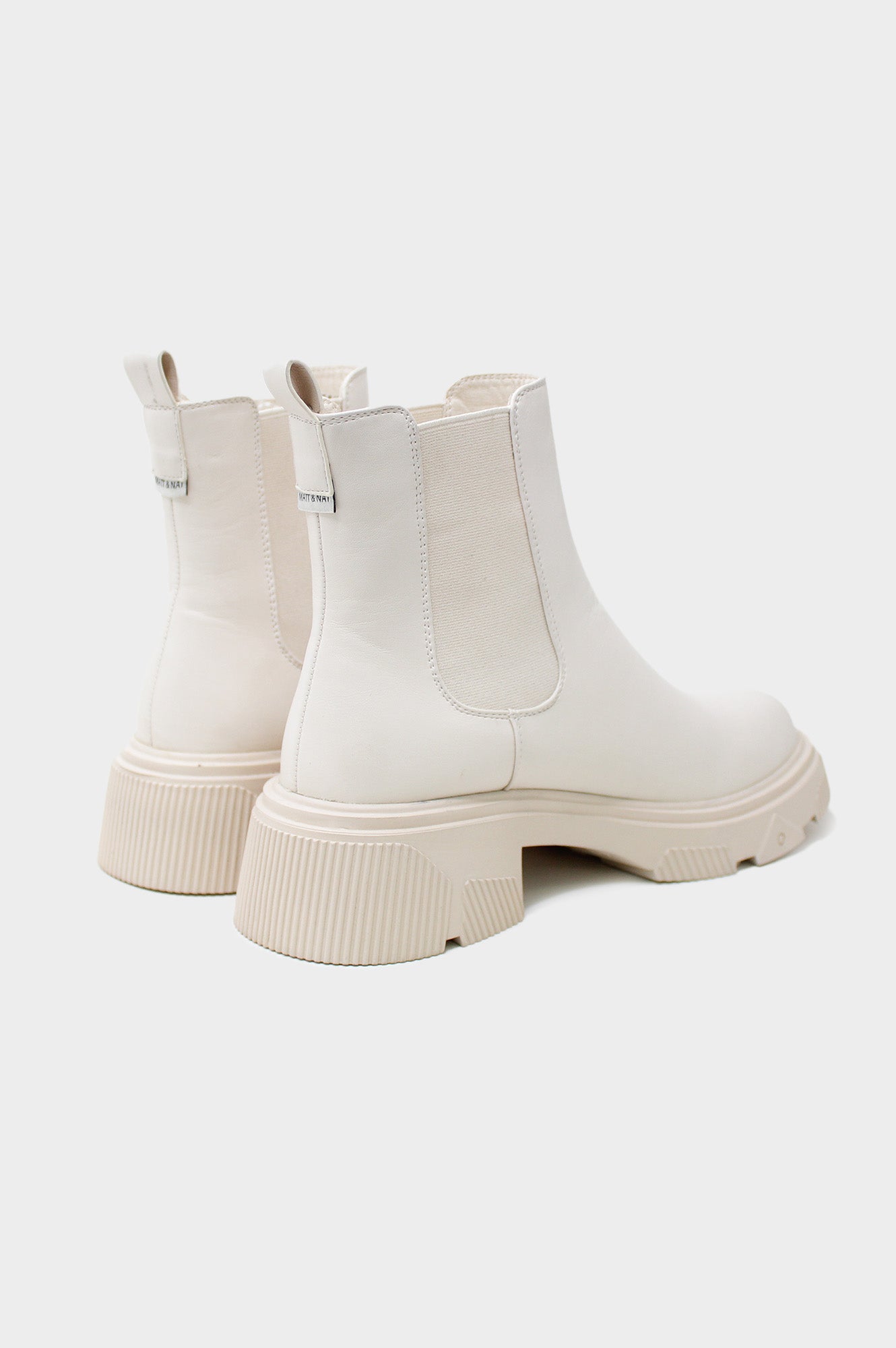 MATT & NATT Taylor Chelsea Boots for Women - Off White Leather Ankle Boots | Comfortable & Stylish for Fall & Winter Fashion