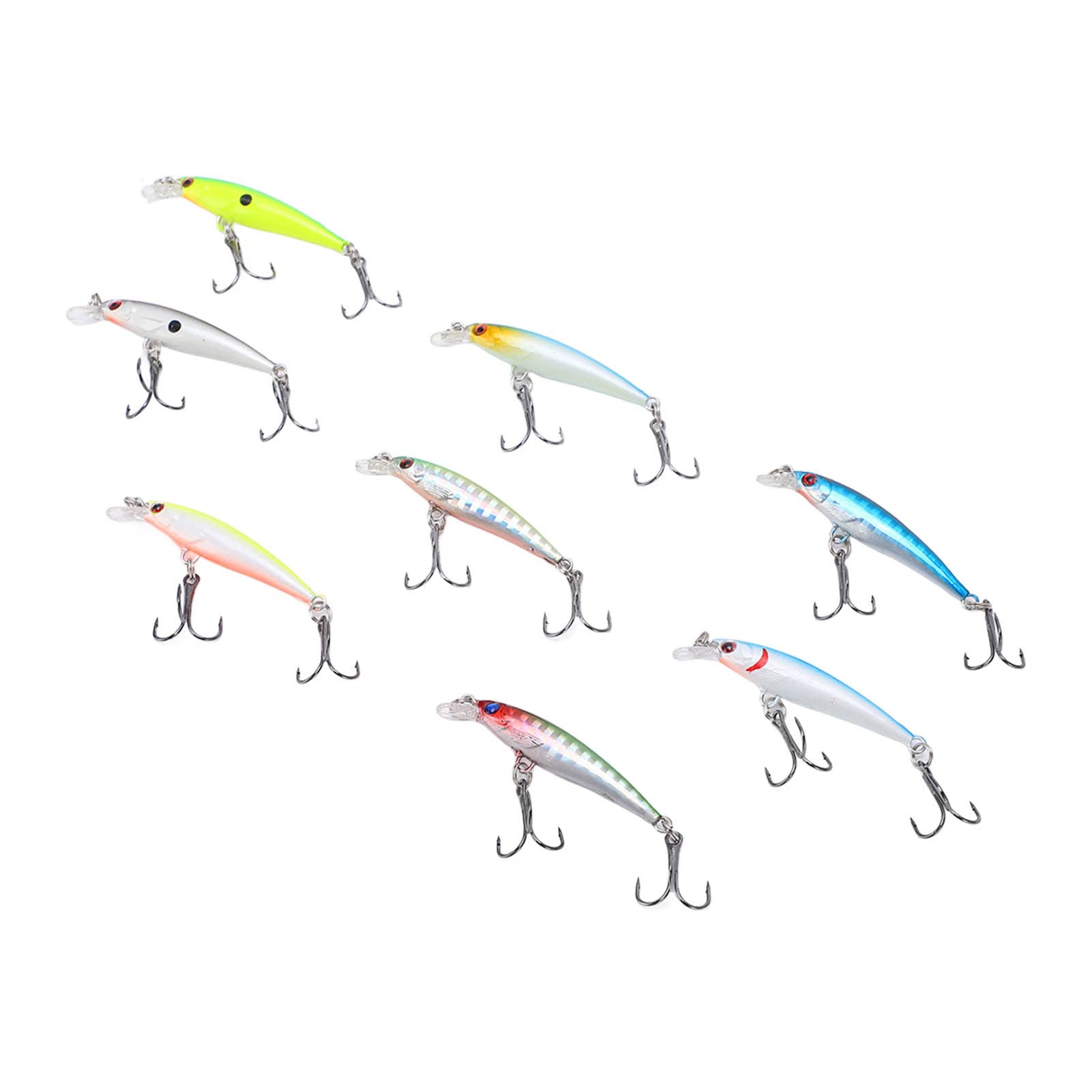 Ubersweet® Minnow Fishing Lure - 8PCS Sinking Hard Bait with High Resolution for Saltwater & Freshwater Fishing - Perfect for Bass, Trout, and Walleye - Ideal for Riverside, Lake, and Ocean Fishing Adventures
