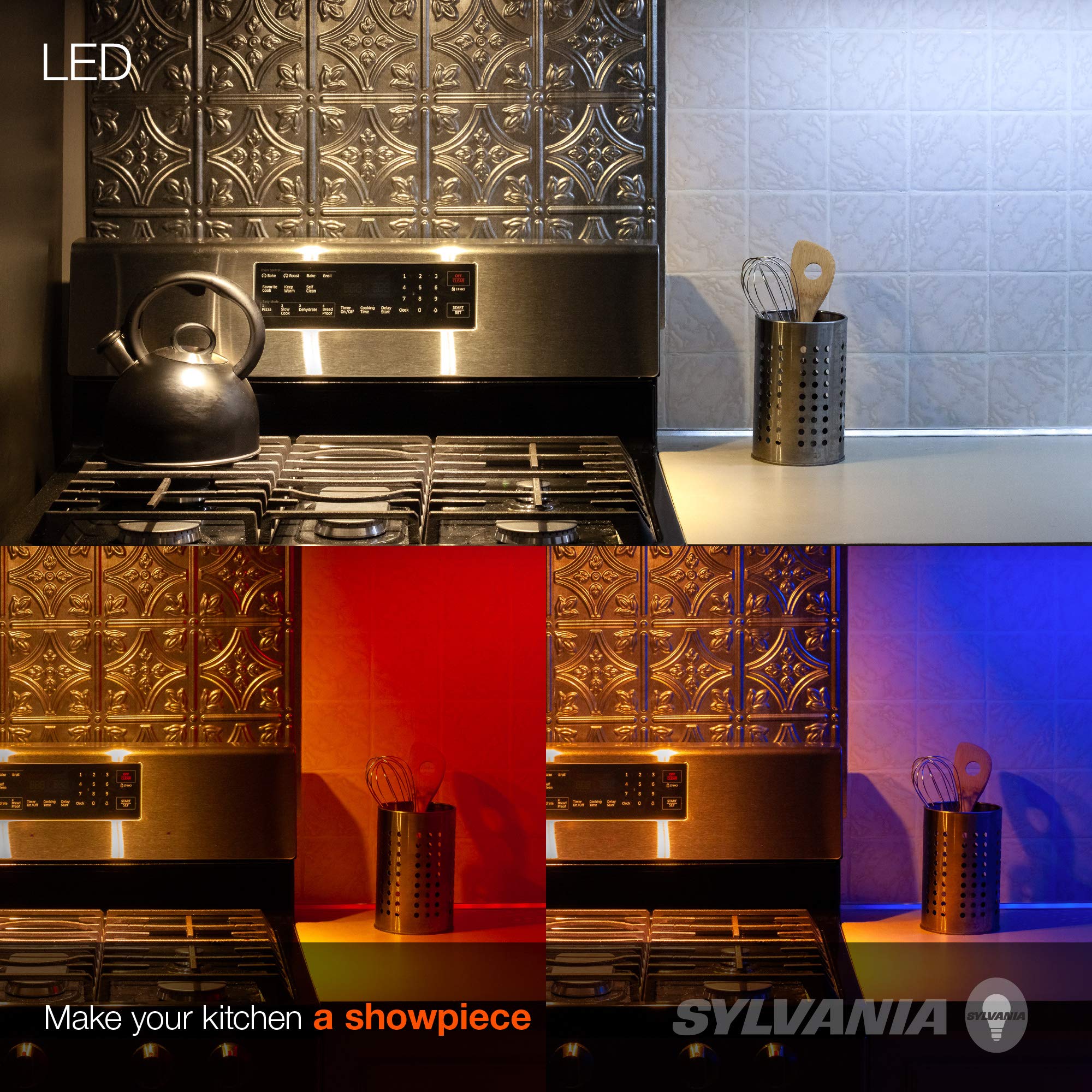 SYLVANIA LED Mosaic Flexible Light Strip Universal Connector Kit - 1 Pack (65487) | DIY Home Lighting Decor for Bedroom, Kitchen, Living Room & Outdoor Use
