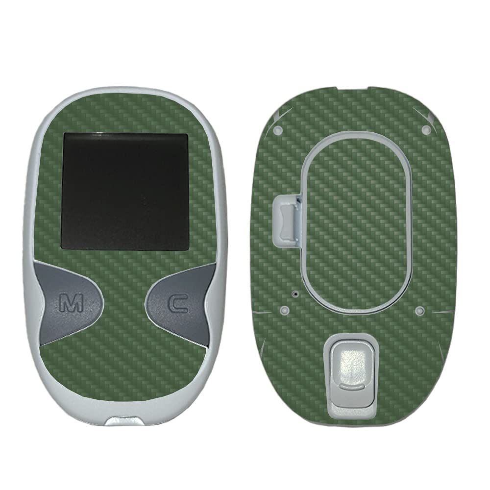 Premium Carbon Fiber Skin for Care Touch Glucose Meter - Solid Olive | Protective & Durable Textured Cover | Easy to Apply | Made in USA | Perfect for Diabetes Management & Travel Protection