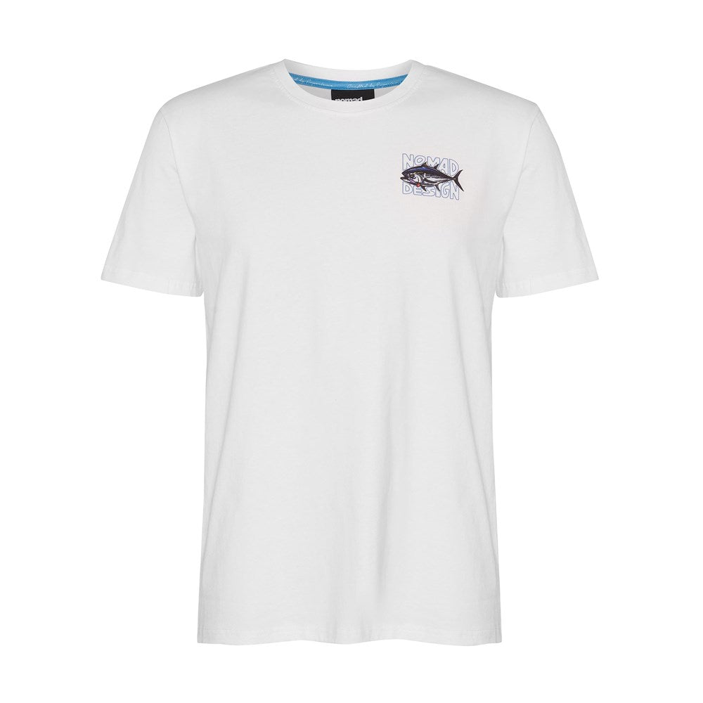 Premium White T-Shirt with Tuna Hookup Design - Perfect for Fishing Enthusiasts & Outdoor Adventures