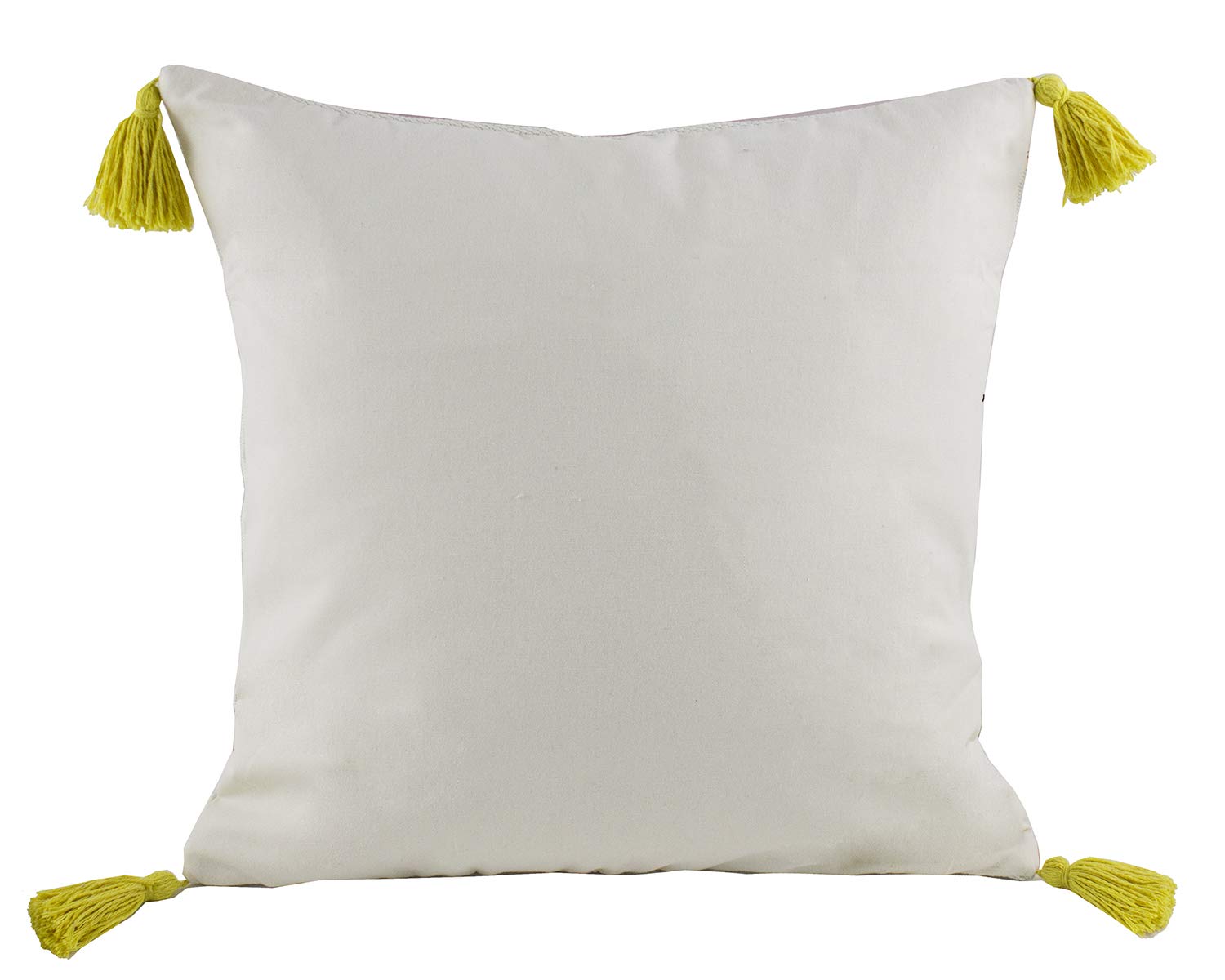 Fennco Styles 17x17 Inch Woven Geometric Decorative Throw Pillow Cover with Insert - White Square Cushion for Sofa, Bed, Living Room & Home Decor - Perfect for Modern, Boho & Farmhouse Style Interiors