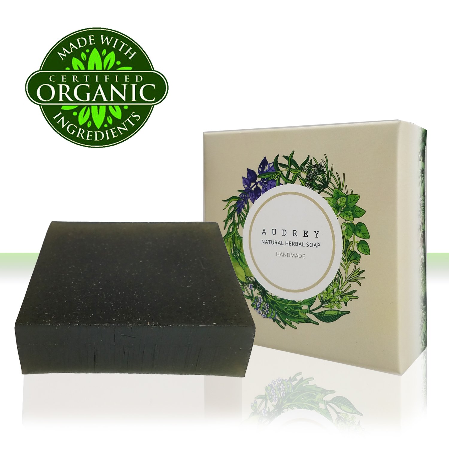 Audrey Handmade Natural Herb Bar Soap - Wormwood Essential Oil, 10 Pack | Organic, Vegan & Cruelty-Free | Perfect for Sensitive Skin, Gifts & Eco-Friendly Bathroom