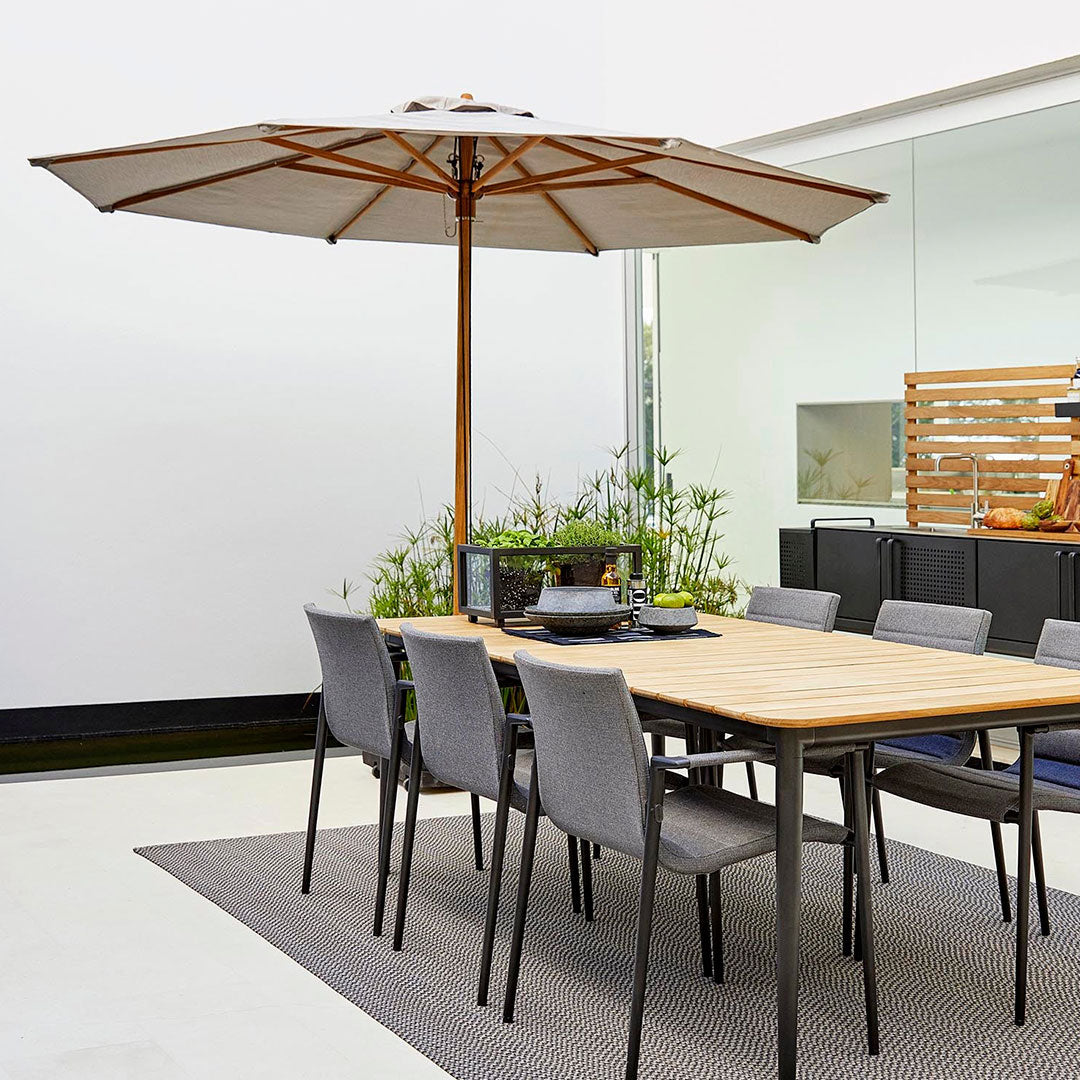Classic Cane Line Design Team Parasol - Stylish Outdoor Umbrella for Patio, Garden, and Beach Use
