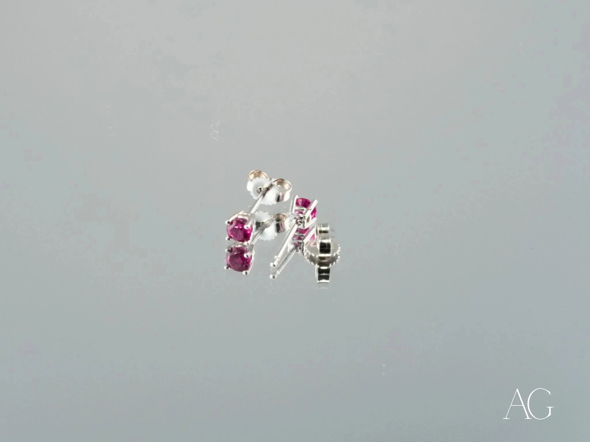 18k White Gold CZ Stud Earrings for Women - Sparkling Cubic Zirconia Earrings for Everyday Wear & Special Occasions | Wedding, Party, Anniversary Gift Idea