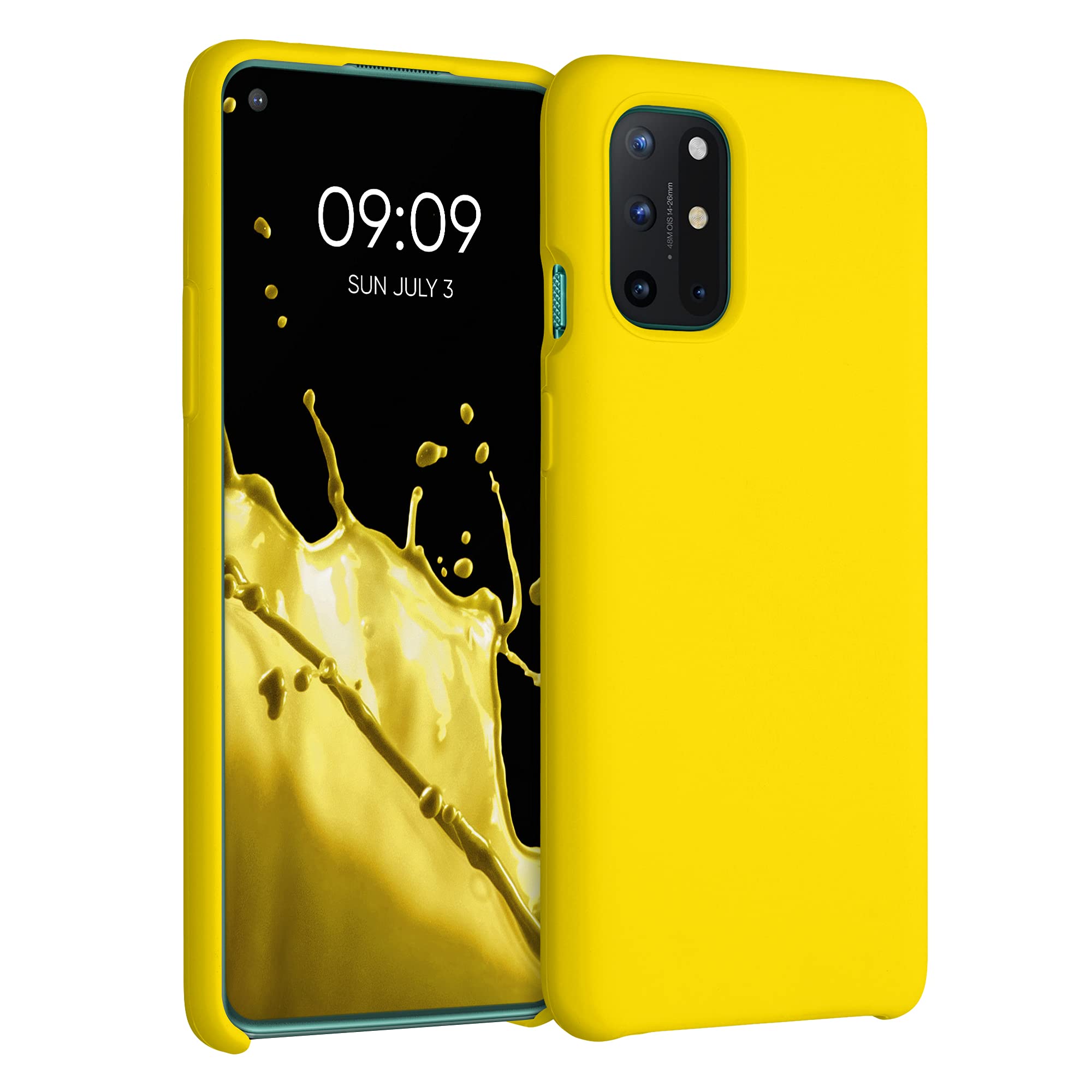 kwmobile Shockproof TPU Silicone Case for OnePlus 8T - Soft Matte Finish Protective Phone Cover in Radiant Yellow - Perfect for Daily Use, Work & Outdoor Activities