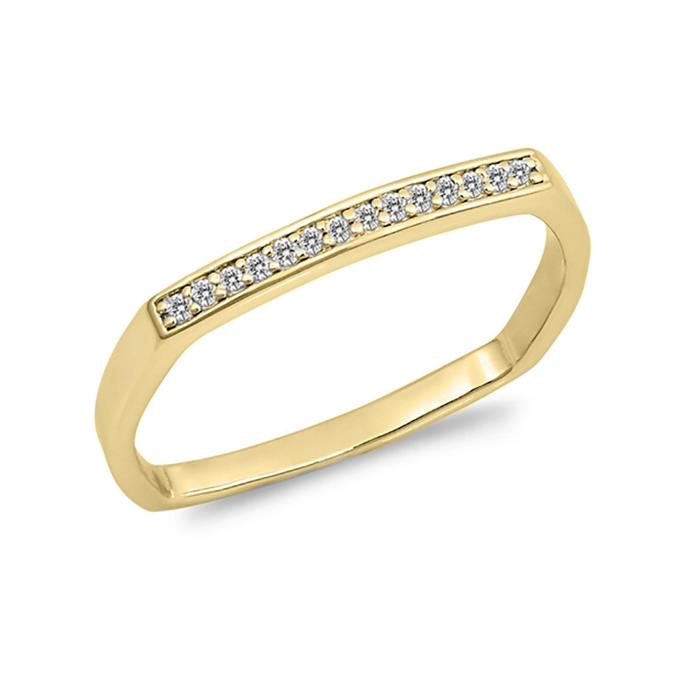 2mm Square Half Eternity Wedding Band Ring - Round Pave 925 Sterling Silver (Multiple Colors) - Perfect for Anniversaries, Engagements & Bridal Jewelry Gifts