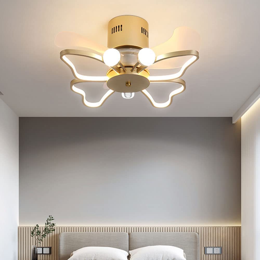 BAICAOLIAN 70W LED Butterfly Ceiling Fan with Light - 6-Speed Adjustable, Variable Frequency & Silent Motor, 3-Color Dimmable Lighting - Perfect for Living Room, Bedroom, Kids Room & Dining Room - Energy Efficient Home Cooling Solution with Elegant Design